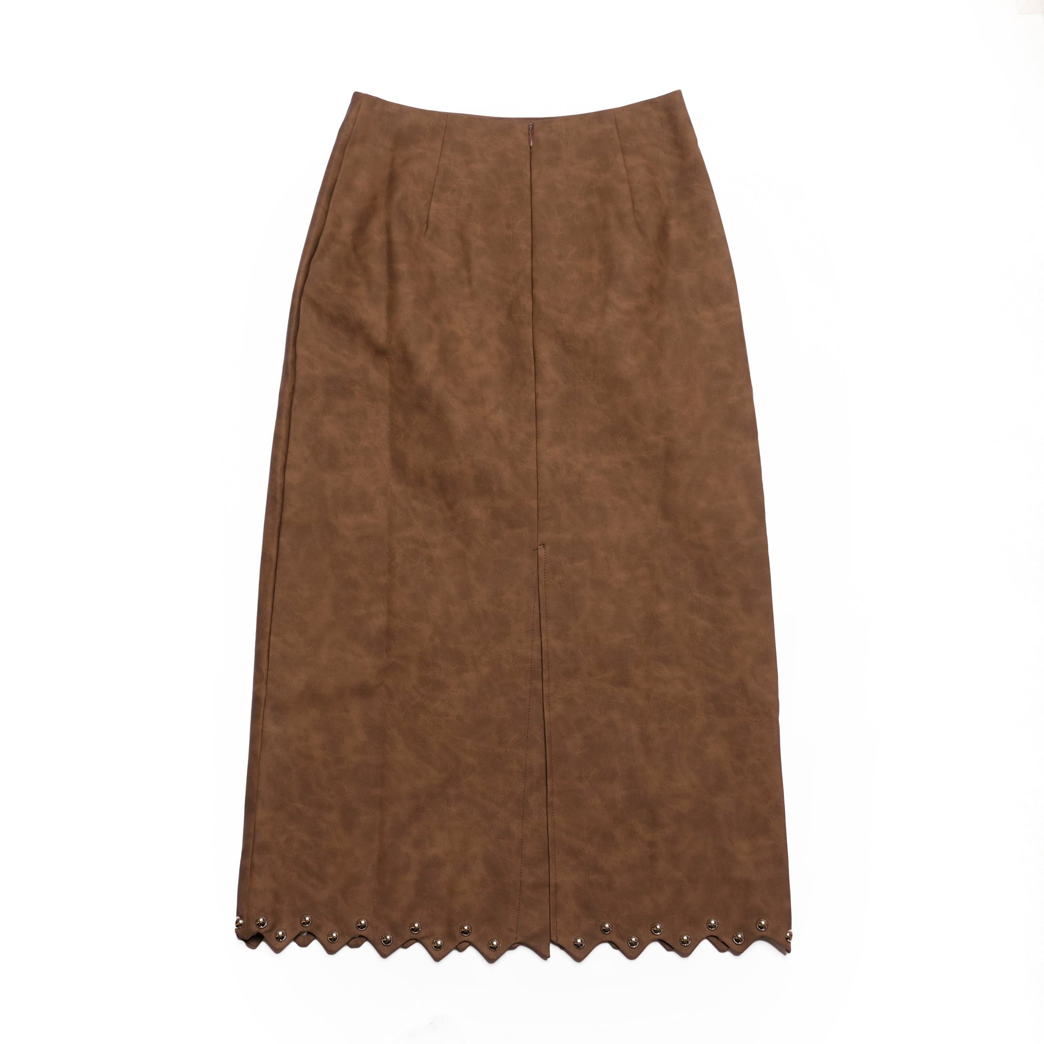 Courtney Studded Midi Skirt | Color_Brown | No_32GH02SKG148BRN_BROWN【GHOSPELL_ゴスペル】