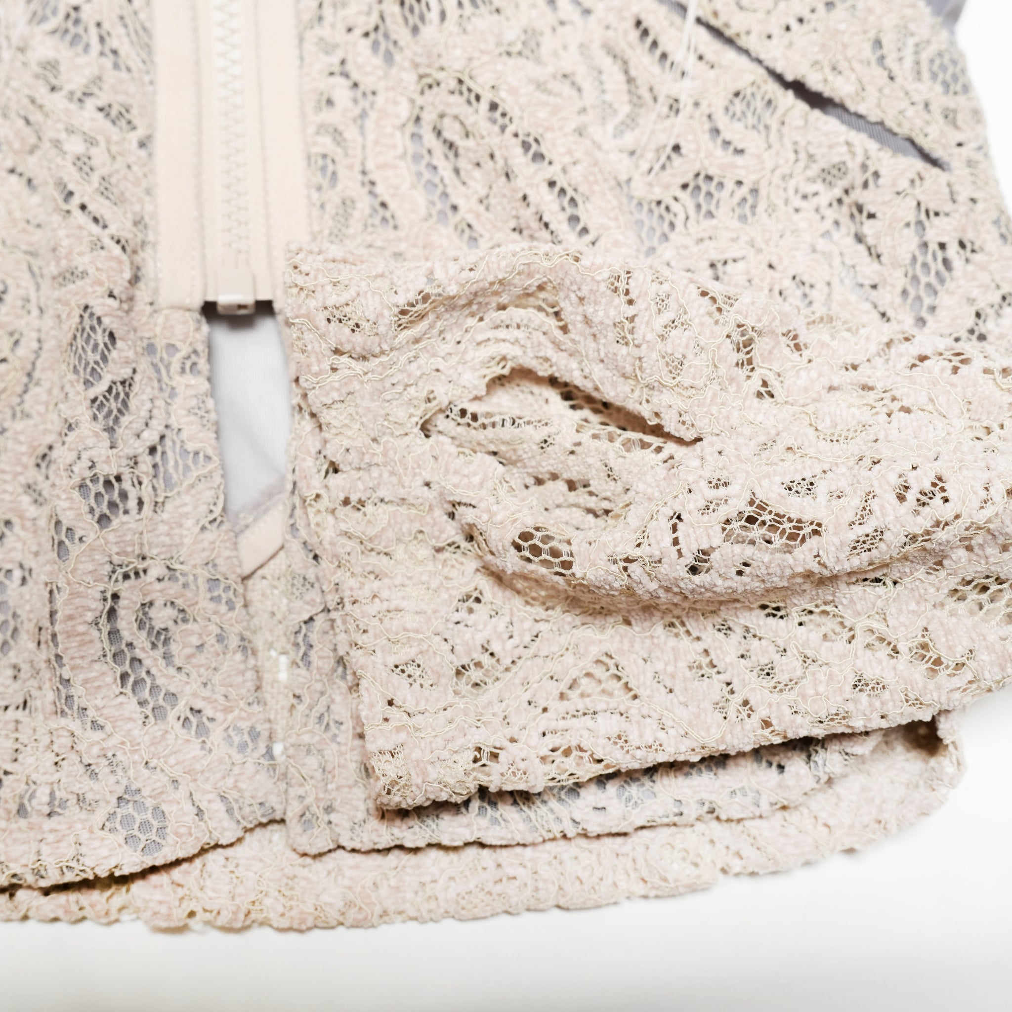 SNA24-T03 | Japanese Lace Spliced Hollow Sun Protection Jacket - Khaki【SEIVSON_セイブソン】【archive】