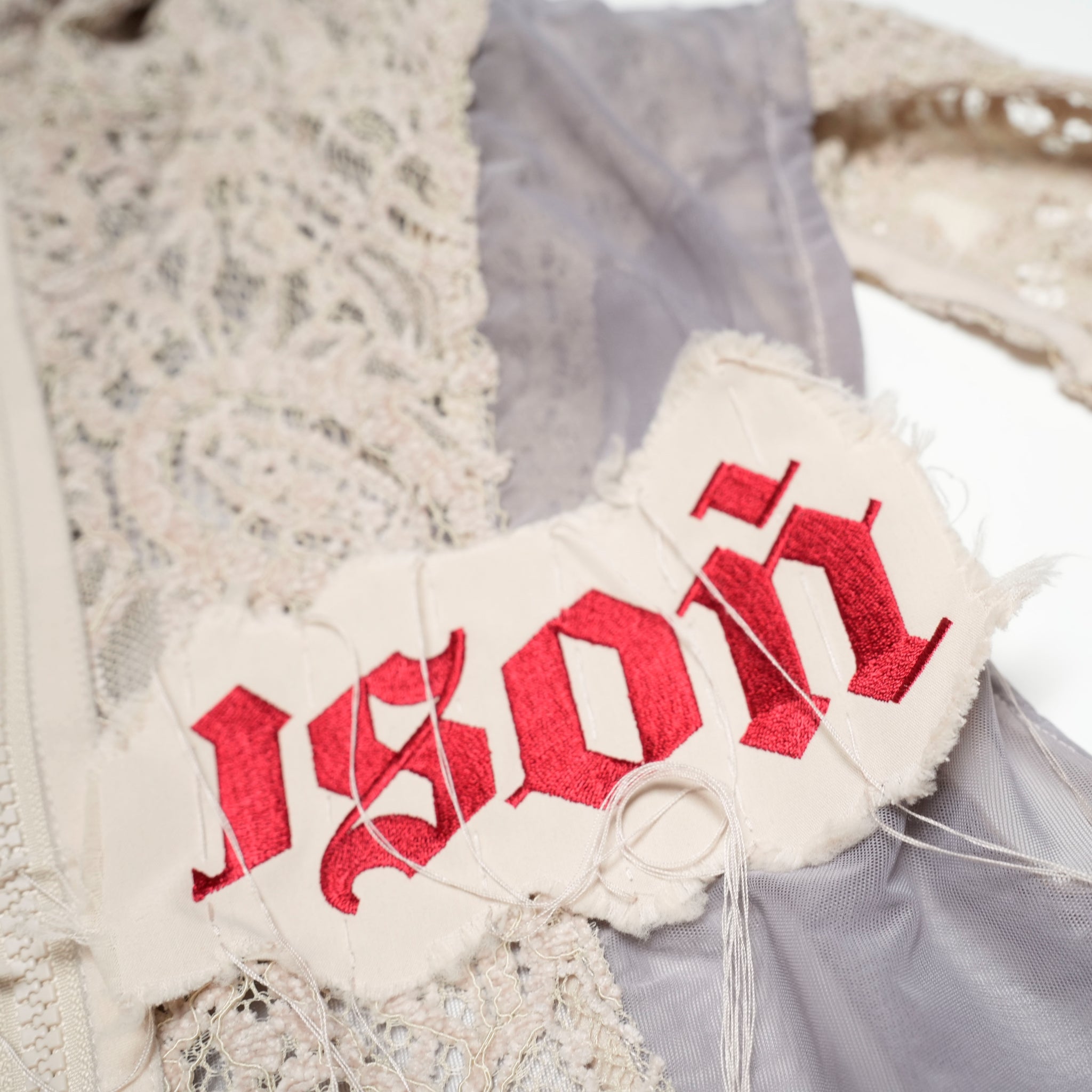 SNA24-T03 | Japanese Lace Spliced Hollow Sun Protection Jacket - Khaki【SEIVSON_セイブソン】【archive】