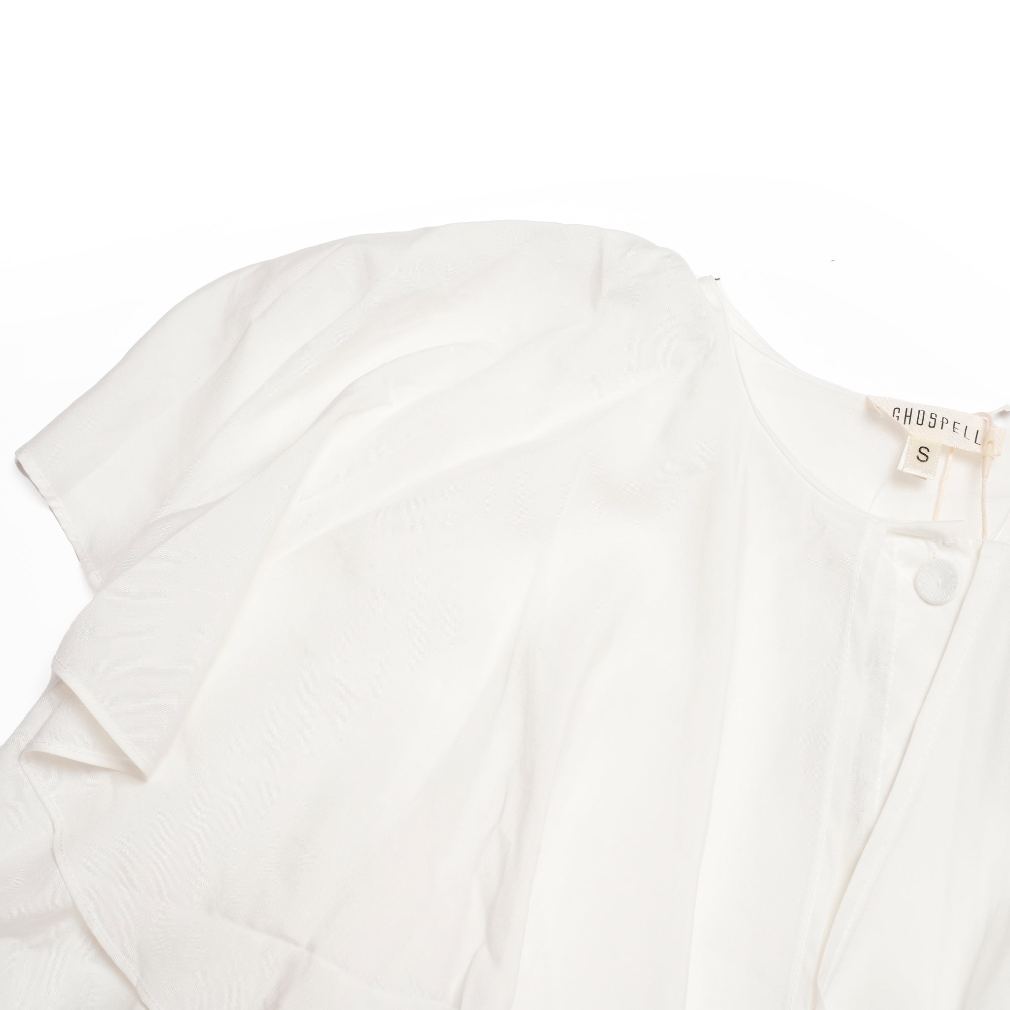 Marla Cape Blouse | Color_White | No_32GH02BLG369WHT_WHITE【GHOSPELL_ゴスペル】