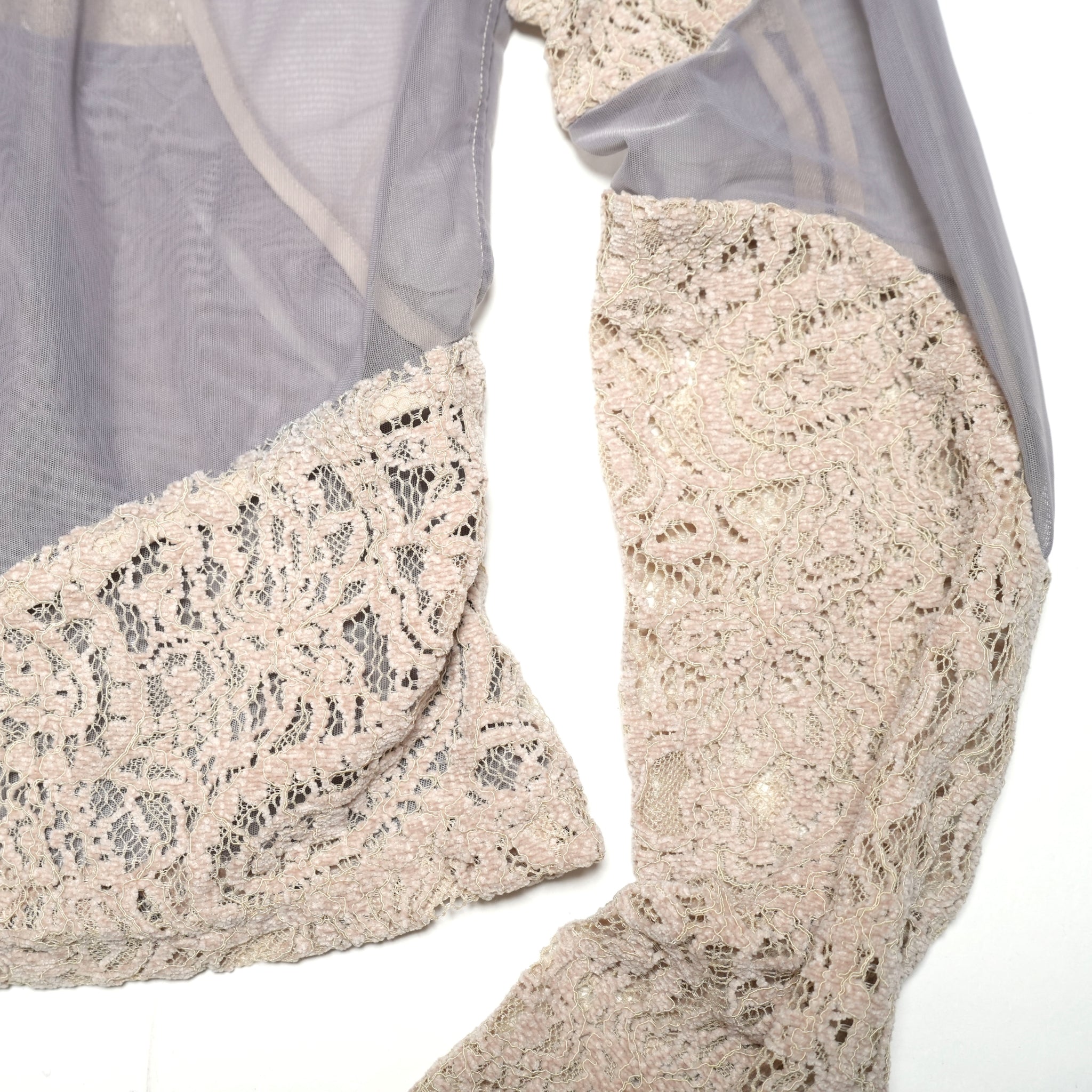 SNA24-T03 | Japanese Lace Spliced Hollow Sun Protection Jacket - Khaki【SEIVSON_セイブソン】【archive】
