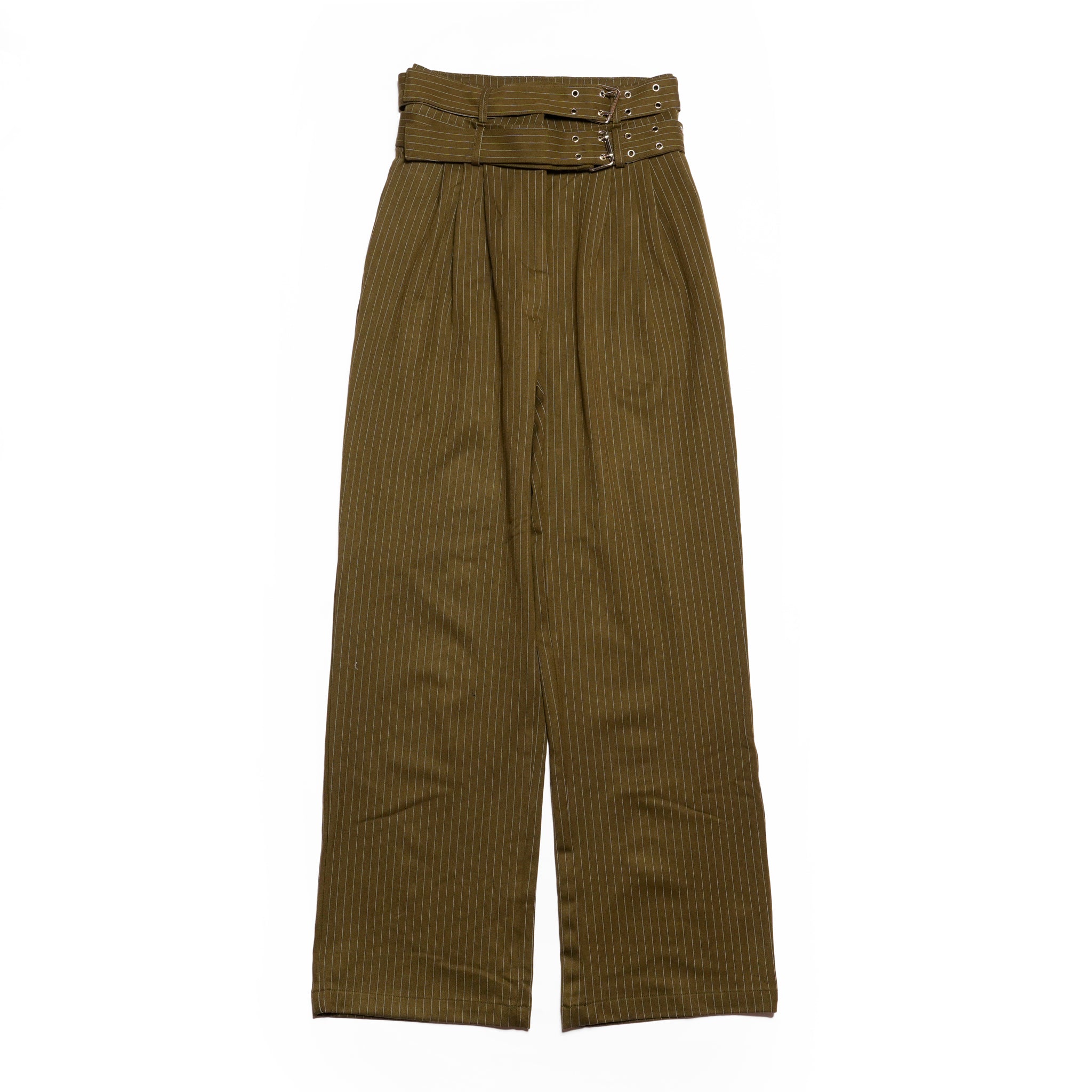 Bettie Pinstripe Trousers | Color_Khaki | No_32GH02TRG159KAK_KHAKI【GHOSPELL_ゴスペル】