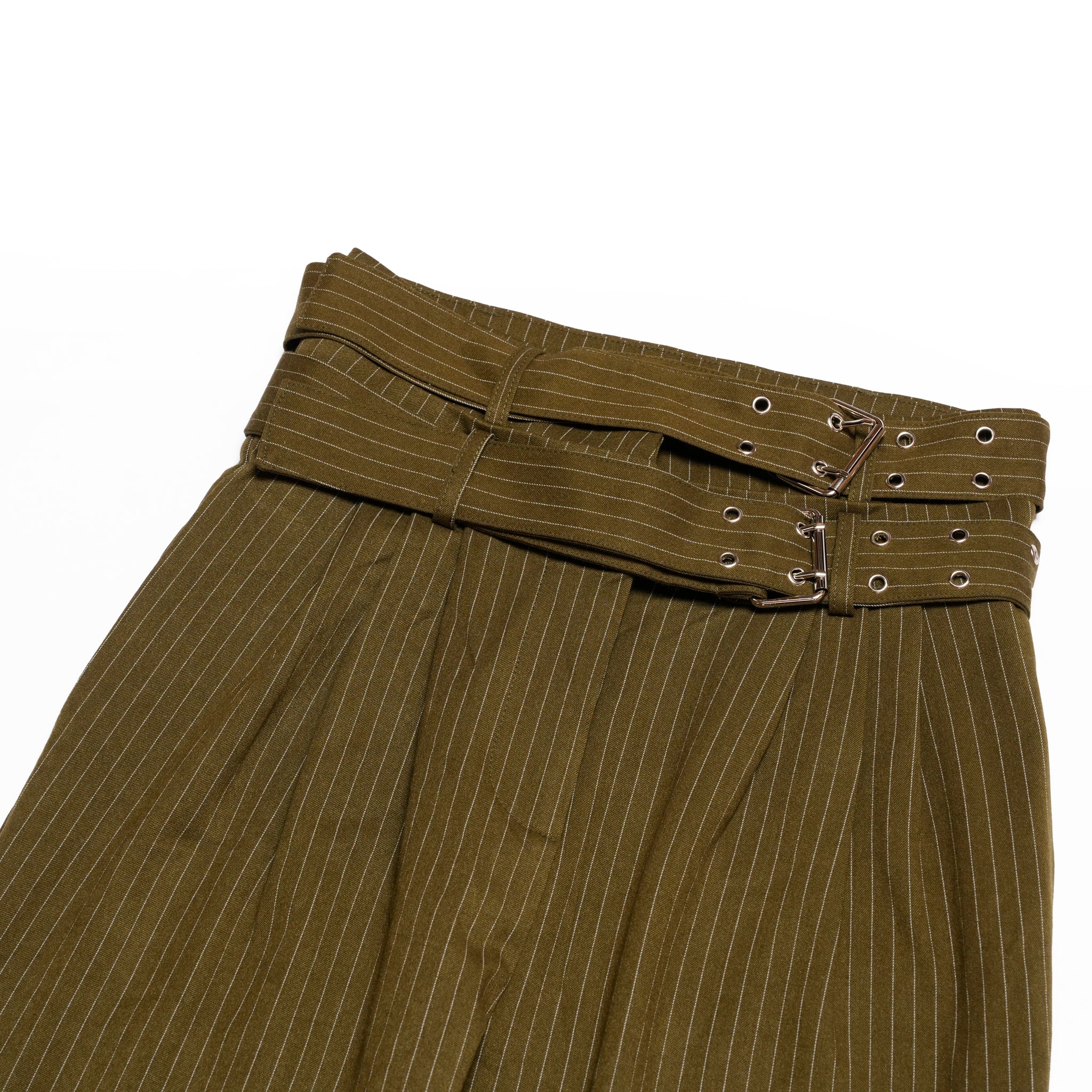Bettie Pinstripe Trousers | Color_Khaki | No_32GH02TRG159KAK_KHAKI【GHOSPELL_ゴスペル】