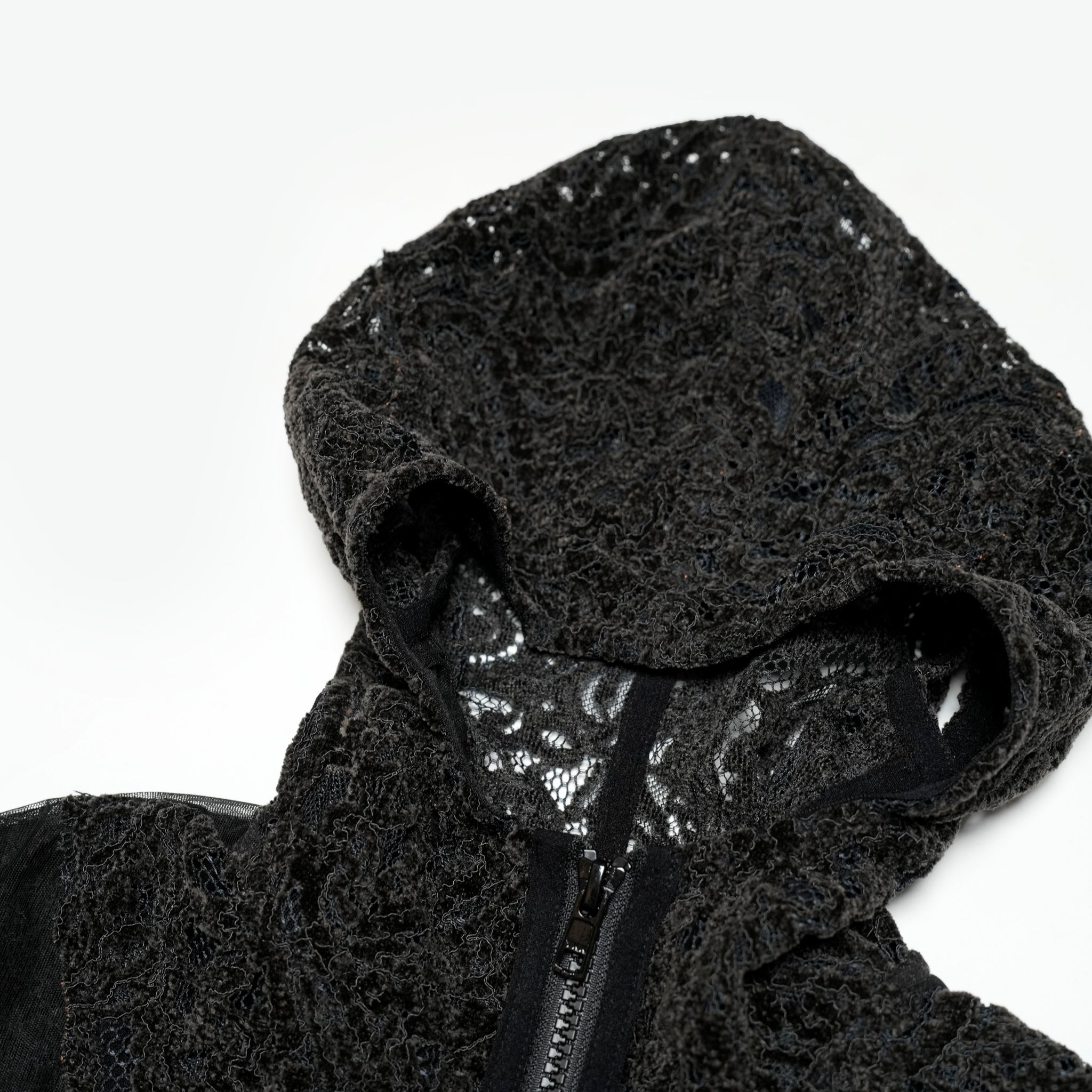 SNA24-T03 | Japanese Lace Spliced Hollow Sun Protection Jacket - Black【SEIVSON_セイブソン】【archive】