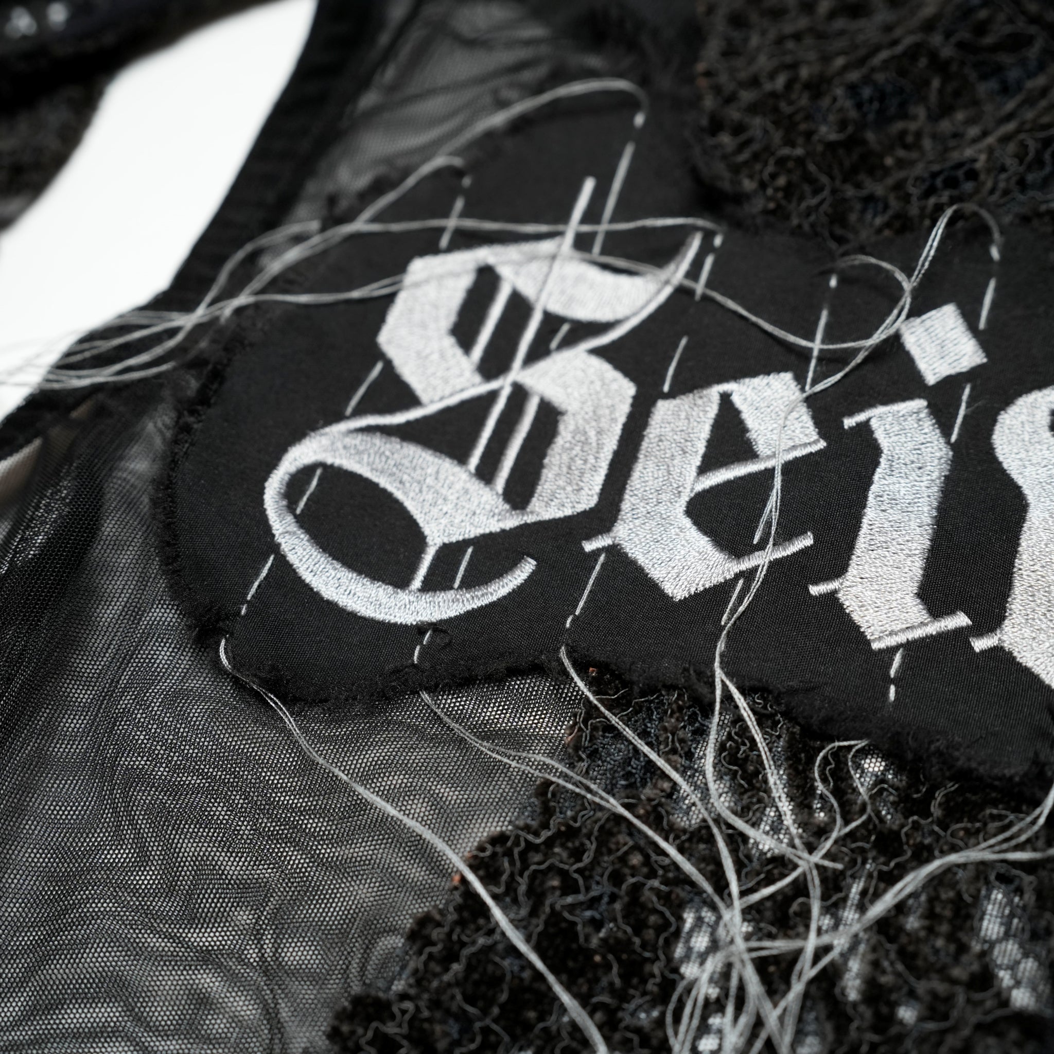 SNA24-T03 | Japanese Lace Spliced Hollow Sun Protection Jacket - Black【SEIVSON_セイブソン】【archive】