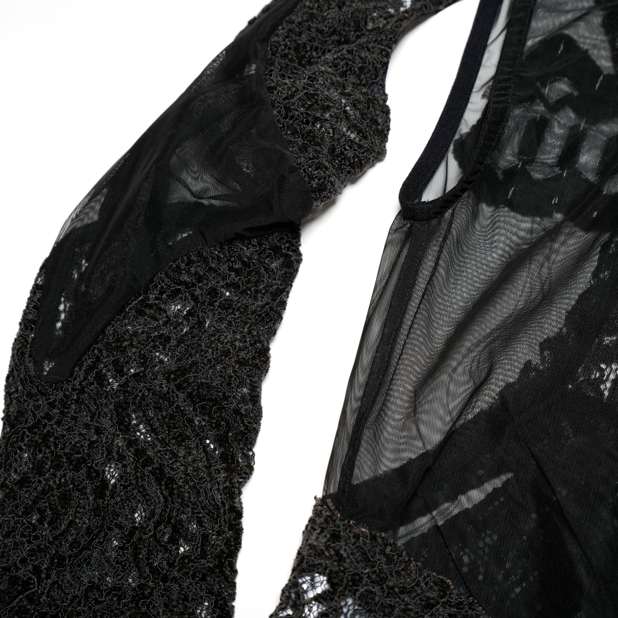 SNA24-T03 | Japanese Lace Spliced Hollow Sun Protection Jacket - Black【SEIVSON_セイブソン】【archive】