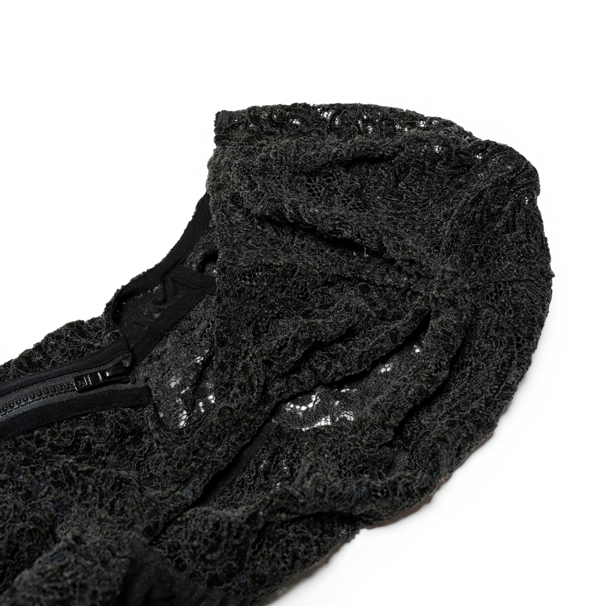 SNA24-T03 | Japanese Lace Spliced Hollow Sun Protection Jacket - Black【SEIVSON_セイブソン】【archive】
