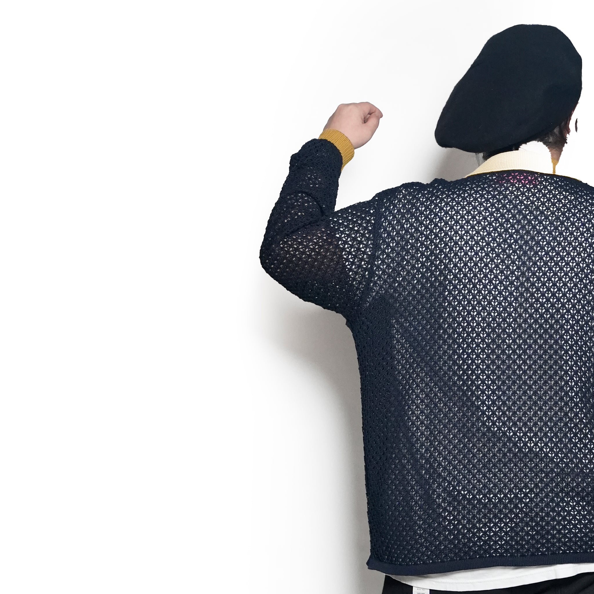 efmm-17_Blacknavy | Net Knit Shirts | Color:Blacknavy【EFFECTEN_エフェクテン】【archive】