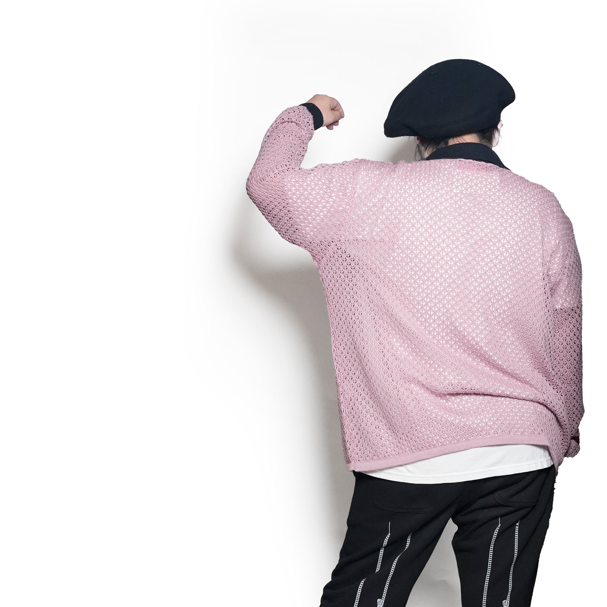efmm-17_Flamingo | Net Knit Shirts | Color:Flamingo【EFFECTEN_エフェクテン】【archive】