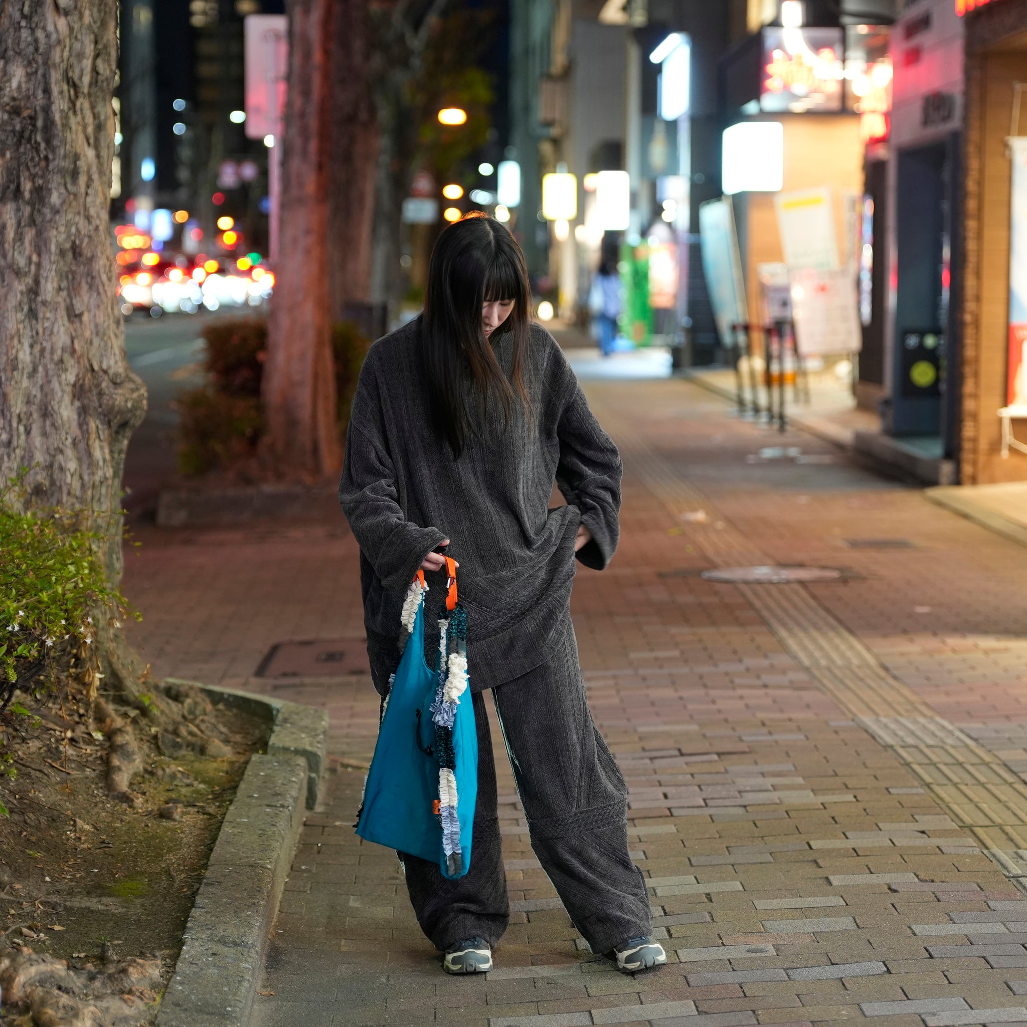 Pattern Switch Pullover | Color_Charcoal | No_bsd25aw-17_charcoal【BEDSIDEDRAMA_ベッドサイドドラマ】