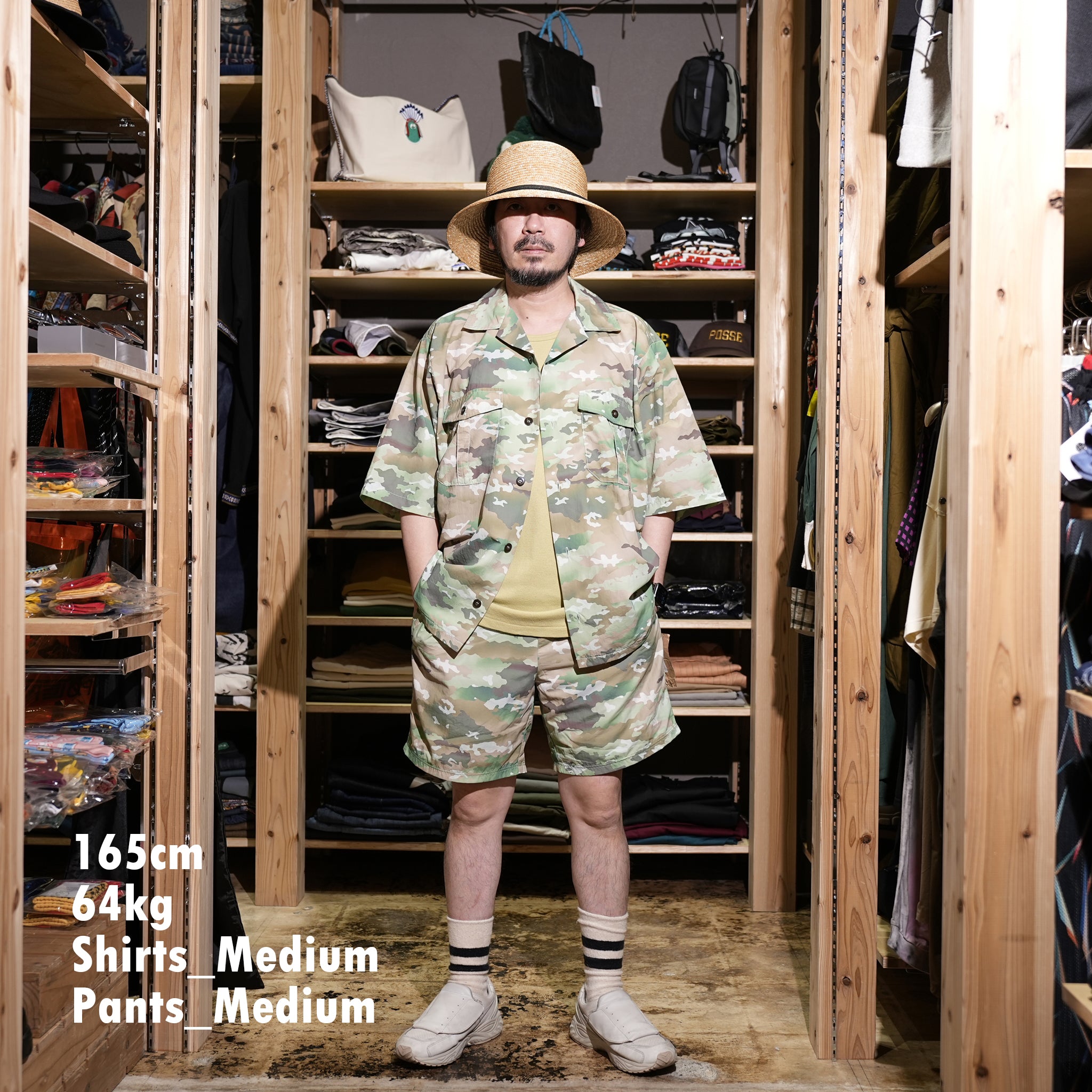AM-2415004 | Camo Print Track Short Pants | Color:Khaki/Blue【ARMYTWILL_アーミーツイル】【ネコポス選択可能】