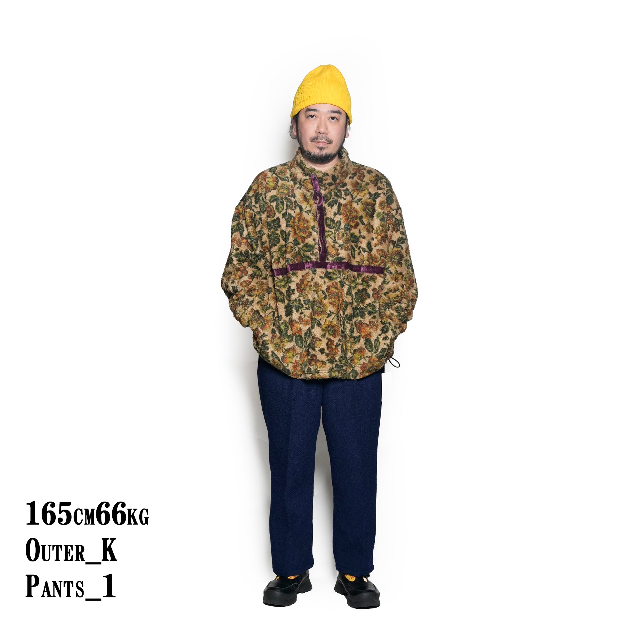 FLOWER FLEECE P.O | Color_Beige | No_voo-1246_beige【VOO_ヴォー】