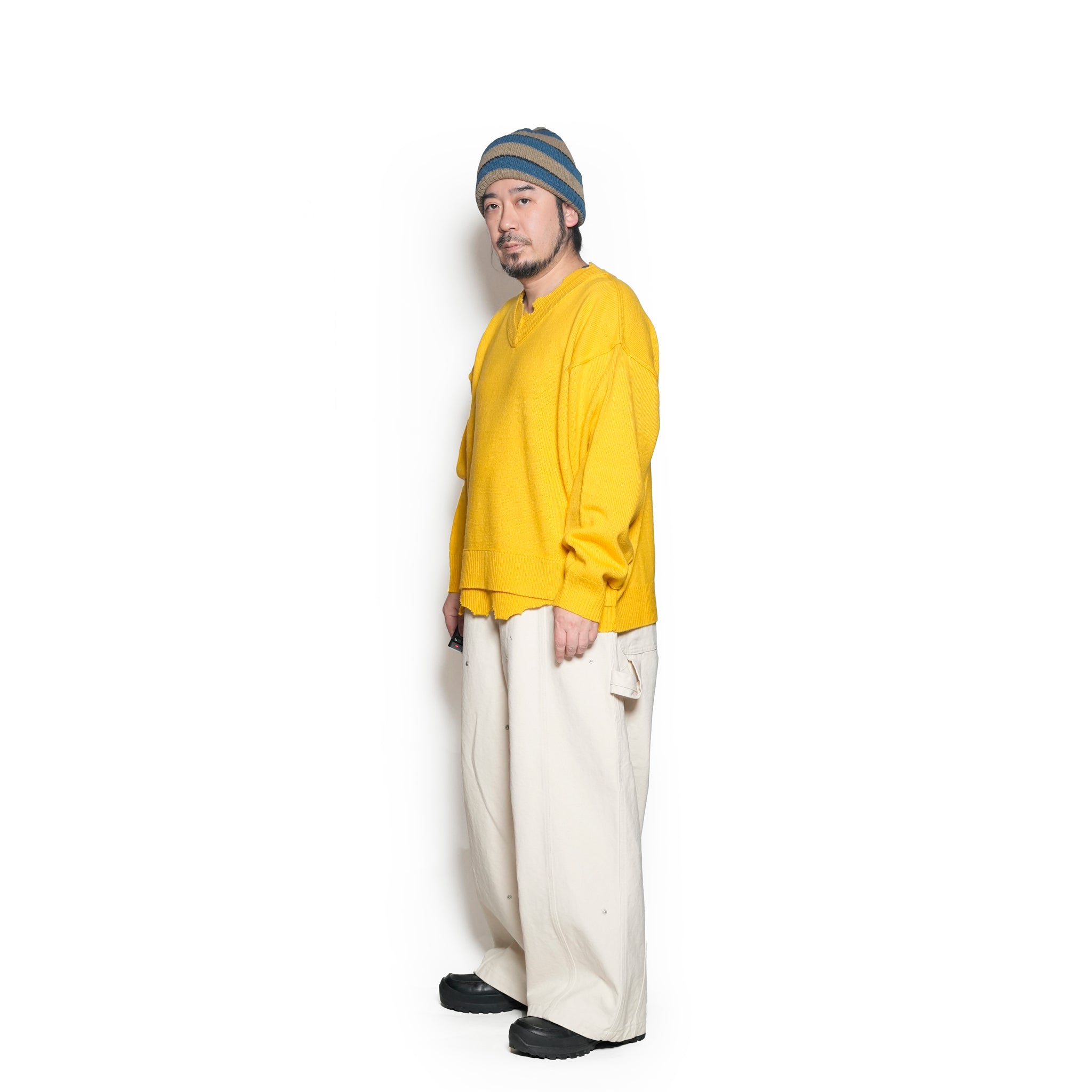 TRICKY V DAMAGED KNIT | Color_Yellow | No_voo-1240_yellow【VOO_ヴォー】【入荷予定アイテム・入荷連絡可能】