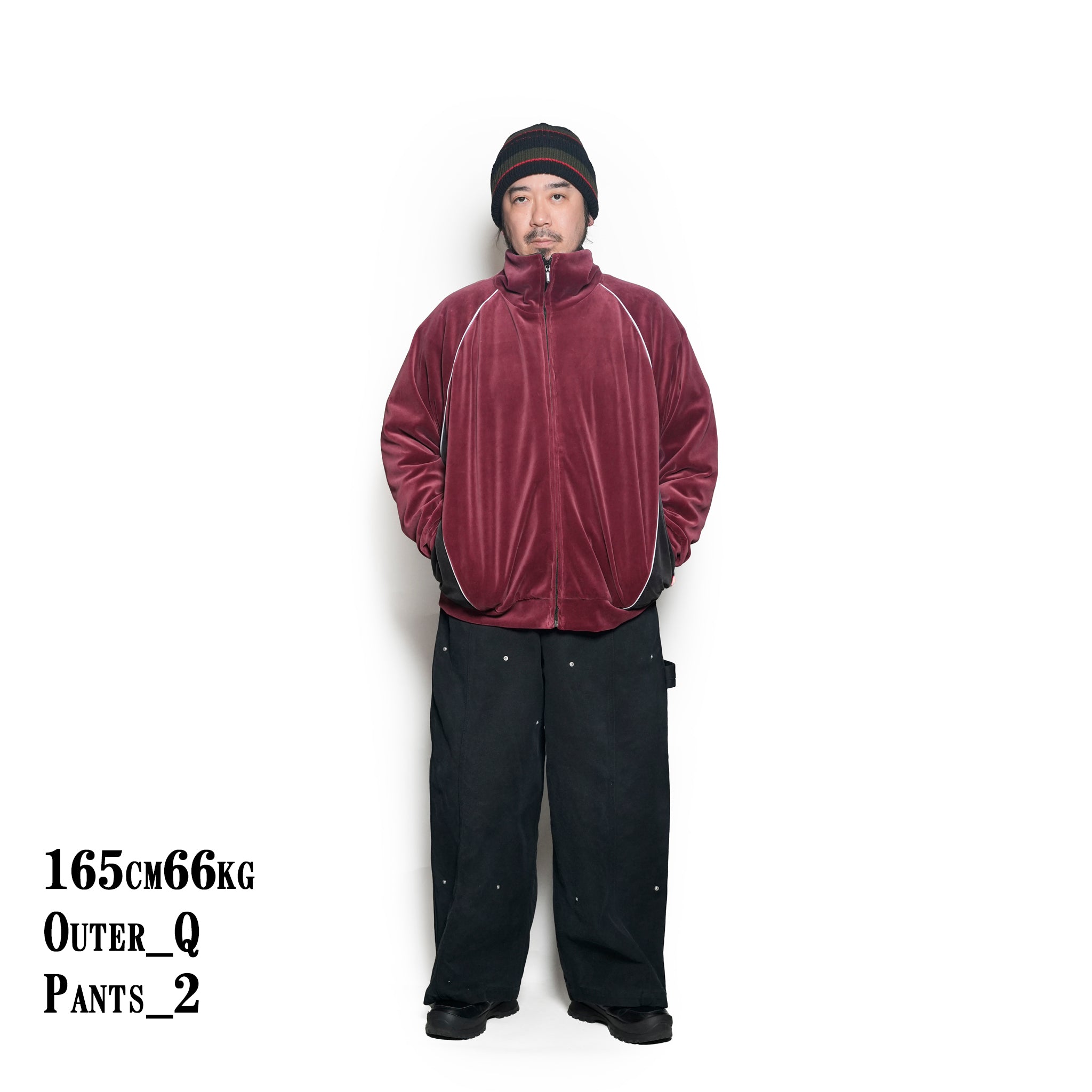 VELOUR TRACK JACKET | Color_Wine | No_voo-1242_wine【VOO_ヴォー】【入荷予定アイテム・入荷連絡可能】