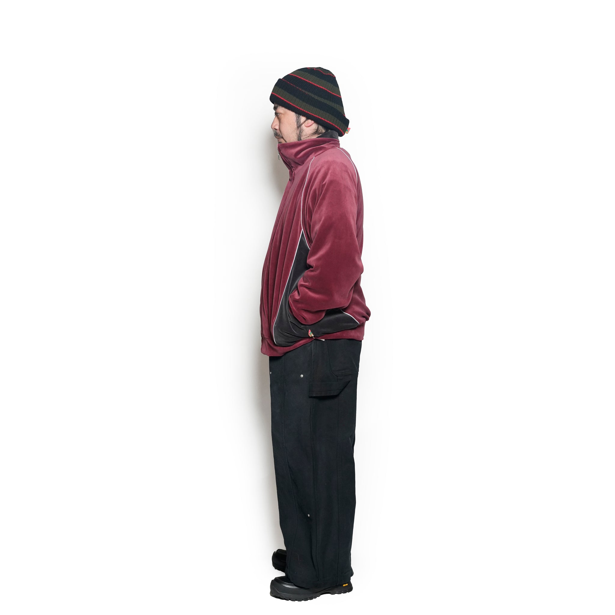 VELOUR TRACK JACKET | Color_Wine | No_voo-1242_wine【VOO_ヴォー】【入荷予定アイテム・入荷連絡可能】