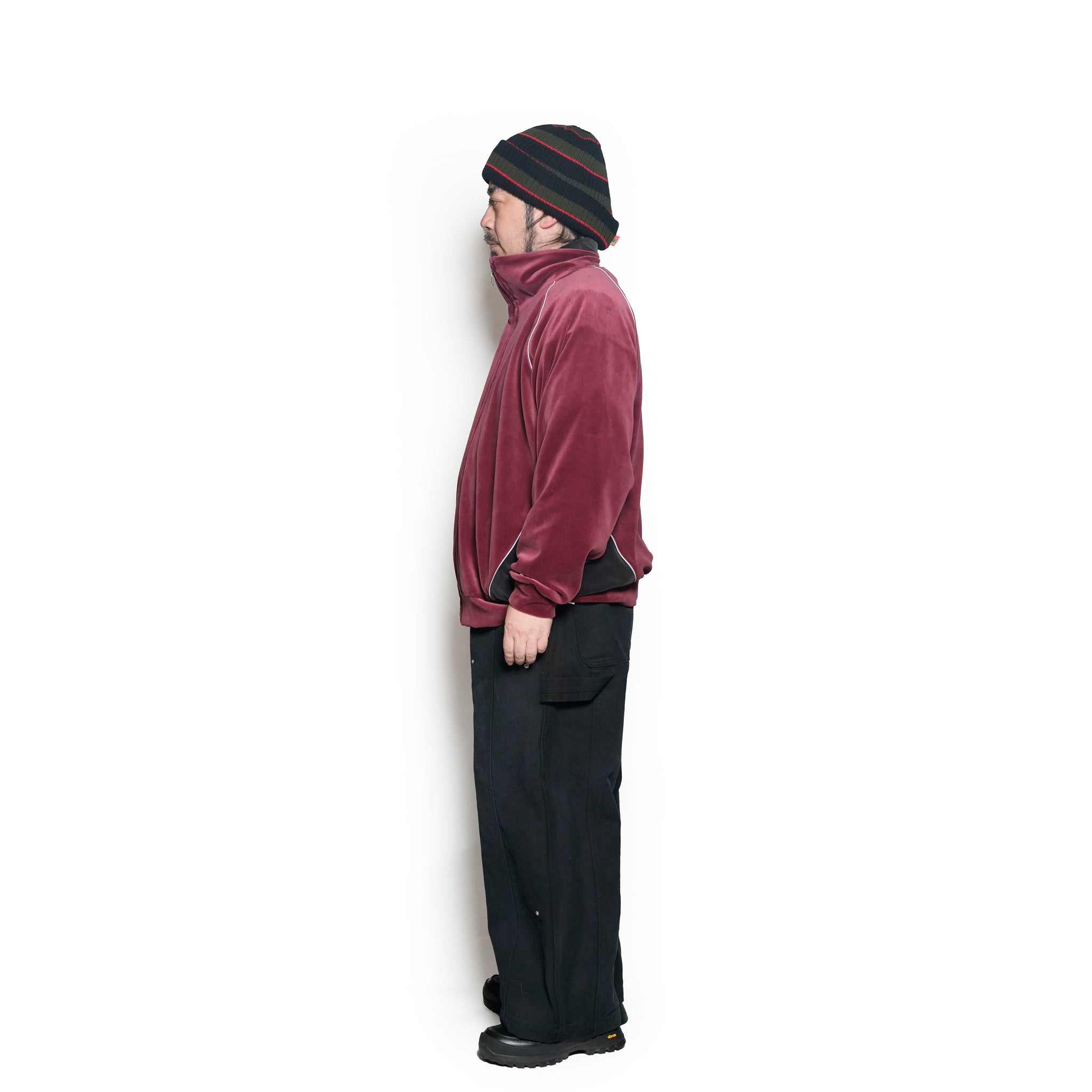 VELOUR TRACK JACKET | Color_Wine | No_voo-1242_wine【VOO_ヴォー】【入荷予定アイテム・入荷連絡可能】
