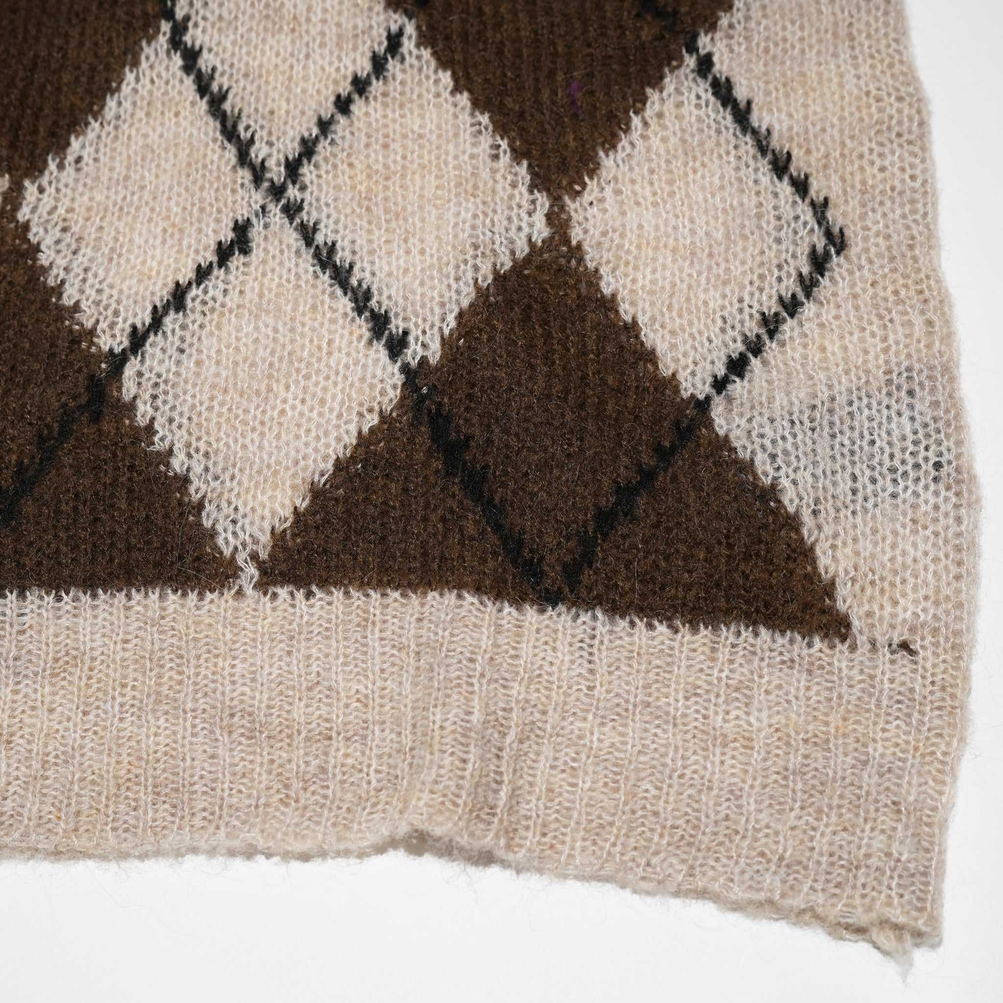 PS24KT03 | mohair x vest | Color:Blue/Brown【PLATEAU STUDIO_プラトー スタジオ】