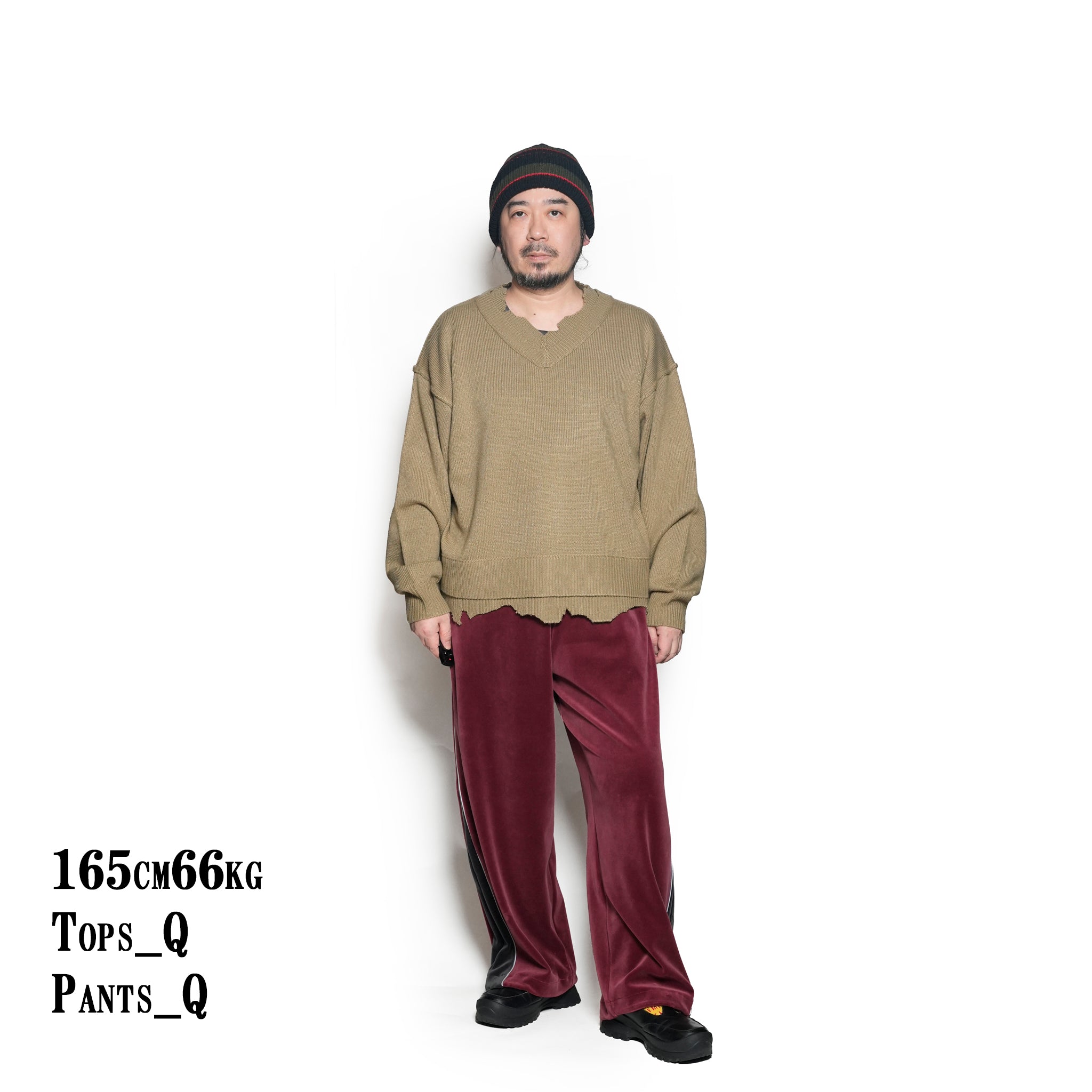 VELOUR TRACK EZ | Color_Wine | No_voo-1243_wine【VOO_ヴォー】