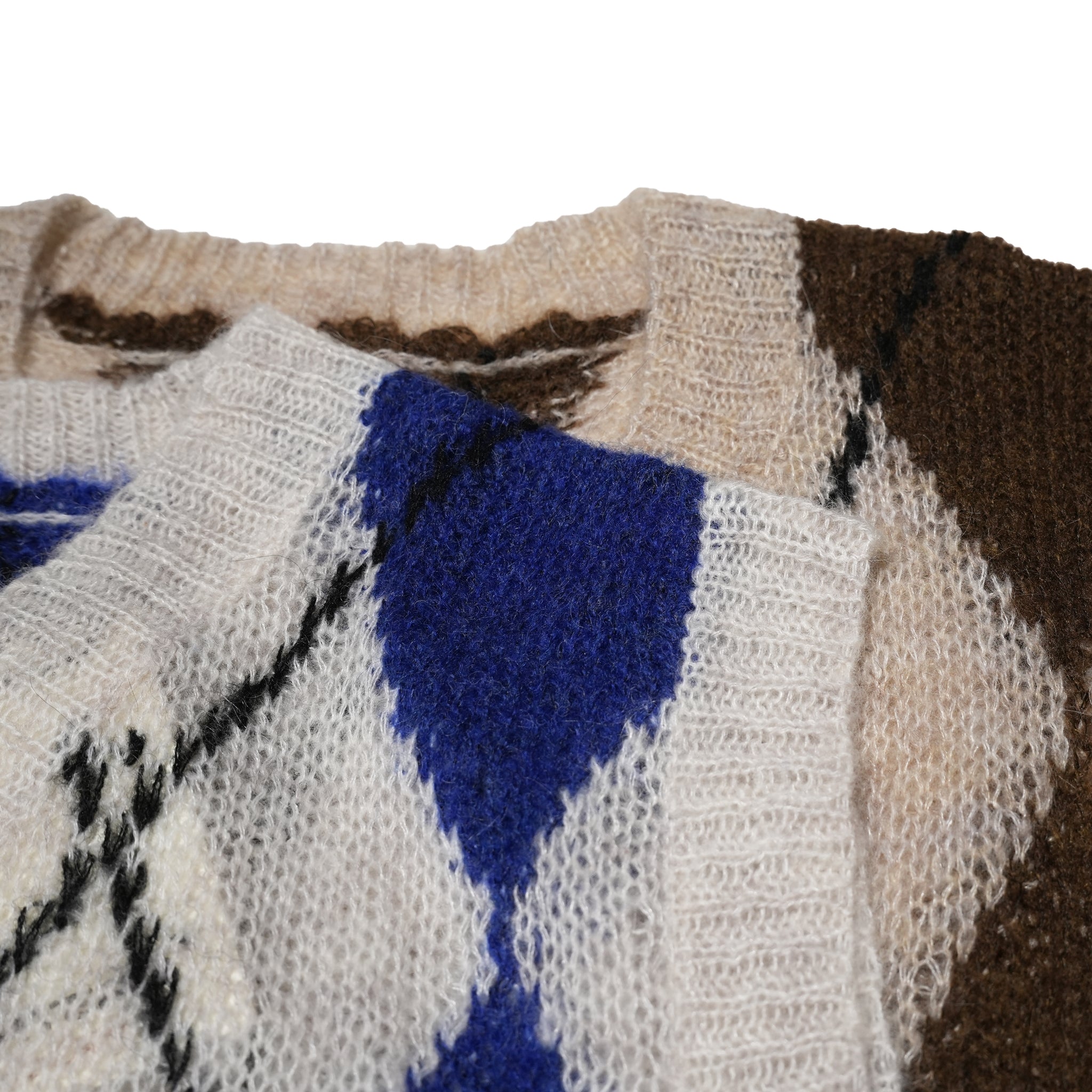 PS24KT03 | mohair x vest | Color:Blue/Brown【PLATEAU STUDIO_プラトー スタジオ】