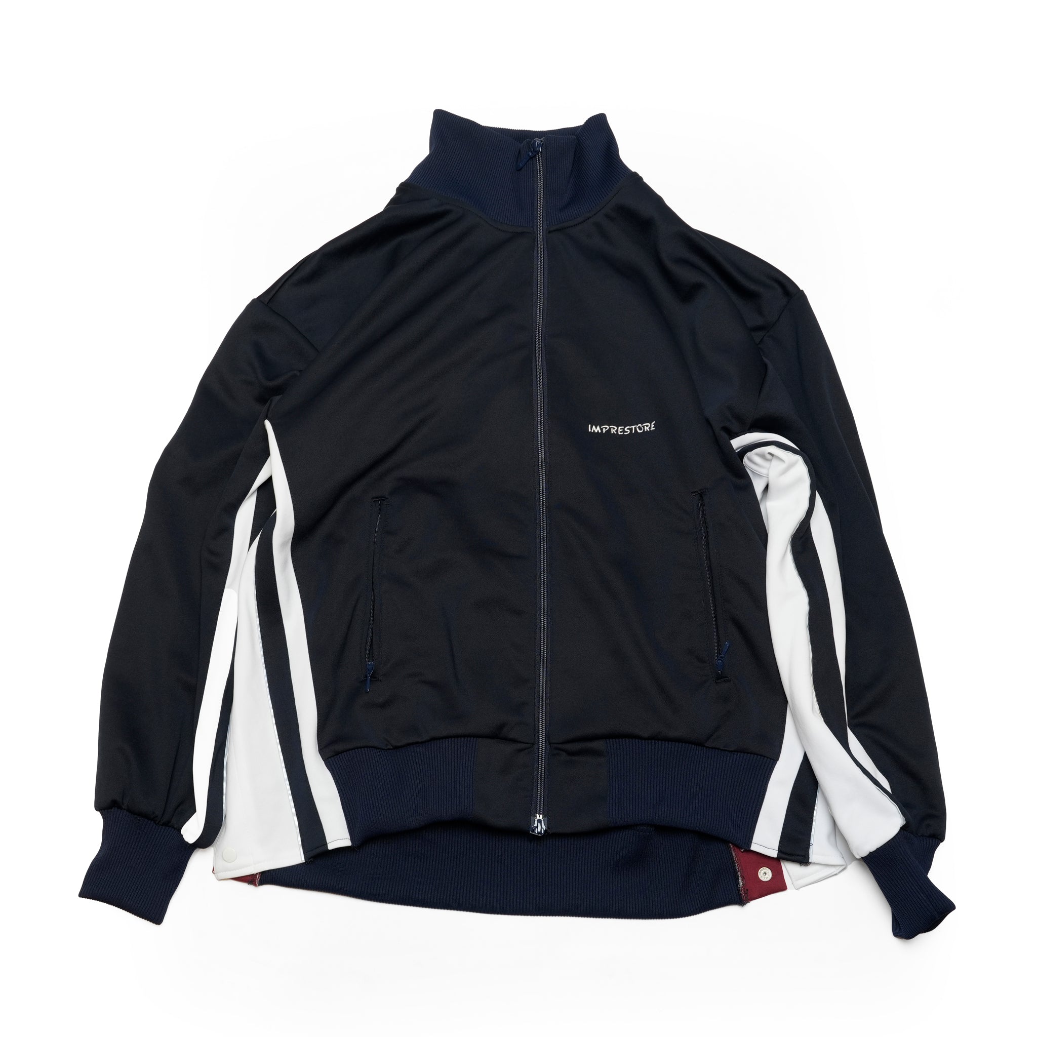 NAVY | IMPRESTORE O'Neill ジャージトップ CZ-ImSt-244B | 80年代バスケジャージ風デザイン | 光沢ある日本製素材 | 3色展開