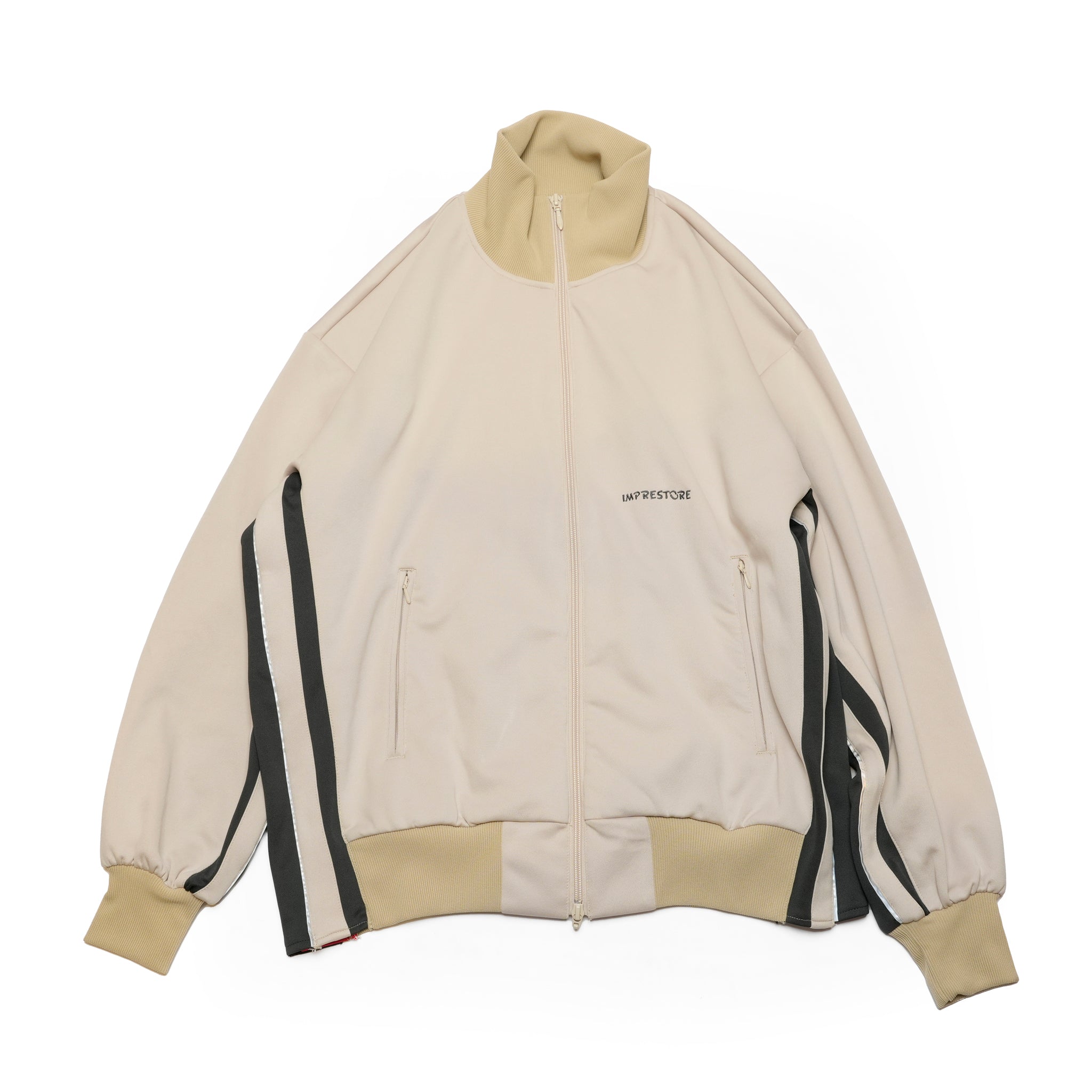 IVORY | IMPRESTORE O'Neill ジャージトップ CZ-ImSt-244B | 80年代バスケジャージ風デザイン | 光沢ある日本製素材 | 3色展開