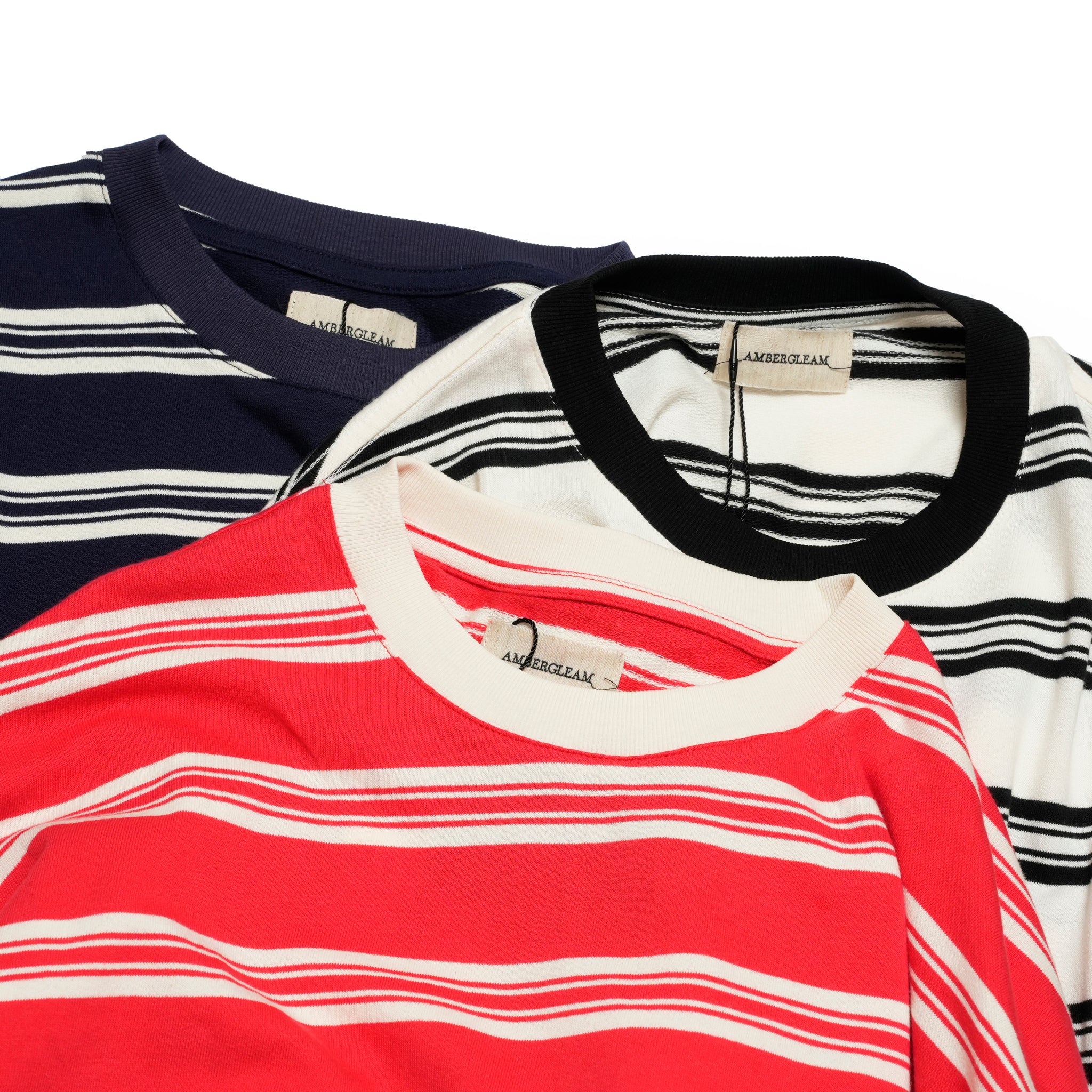 Border Layered Long Sleeve T-shirt | Color:ホワイトムスク/ネイビー/ハートフルレッド【AMBERGLEAM_アンバーグリーム】1328151111