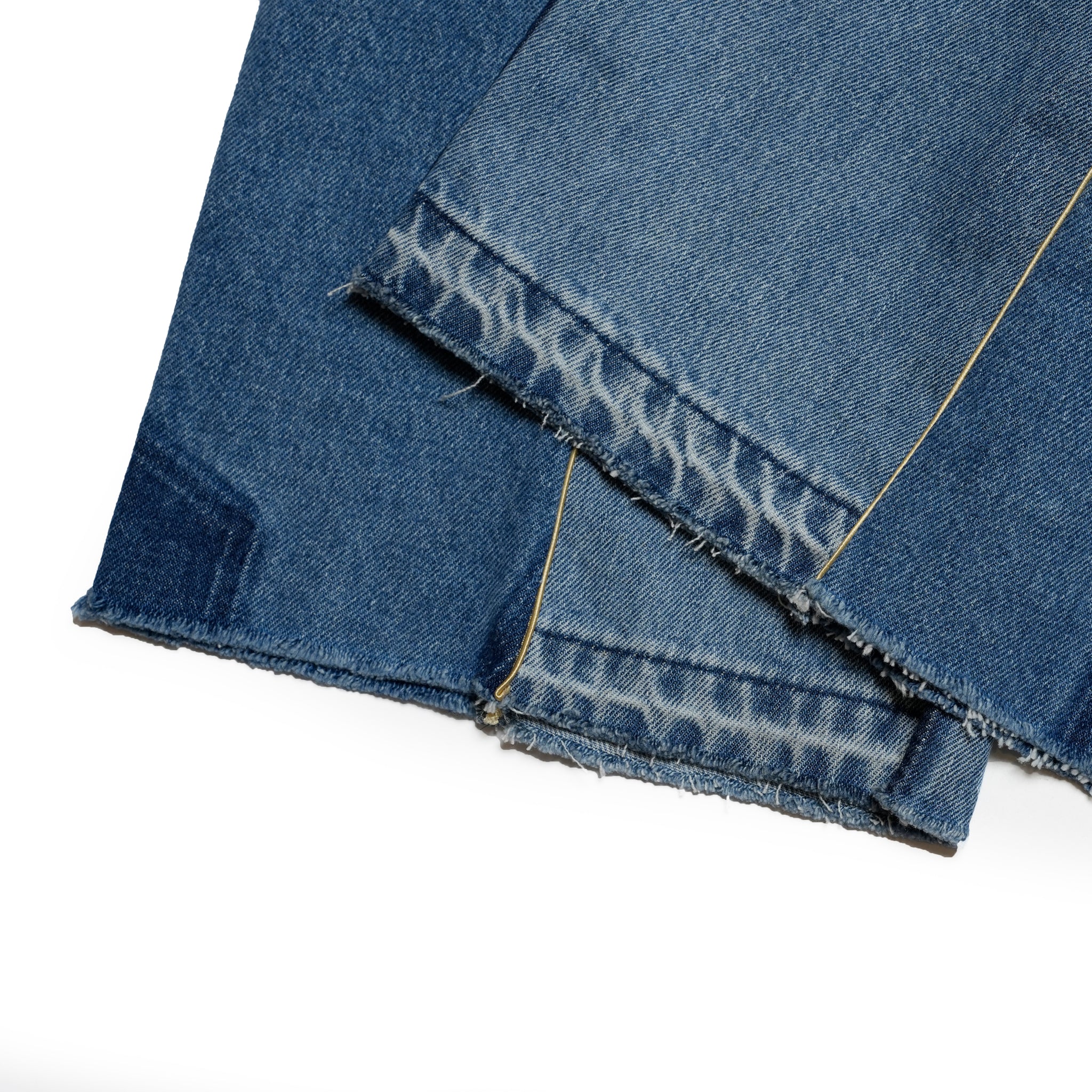 mate-270 | wフレアデニム | Color:Blue | Size:S【REHERSALL_リハーズオール】