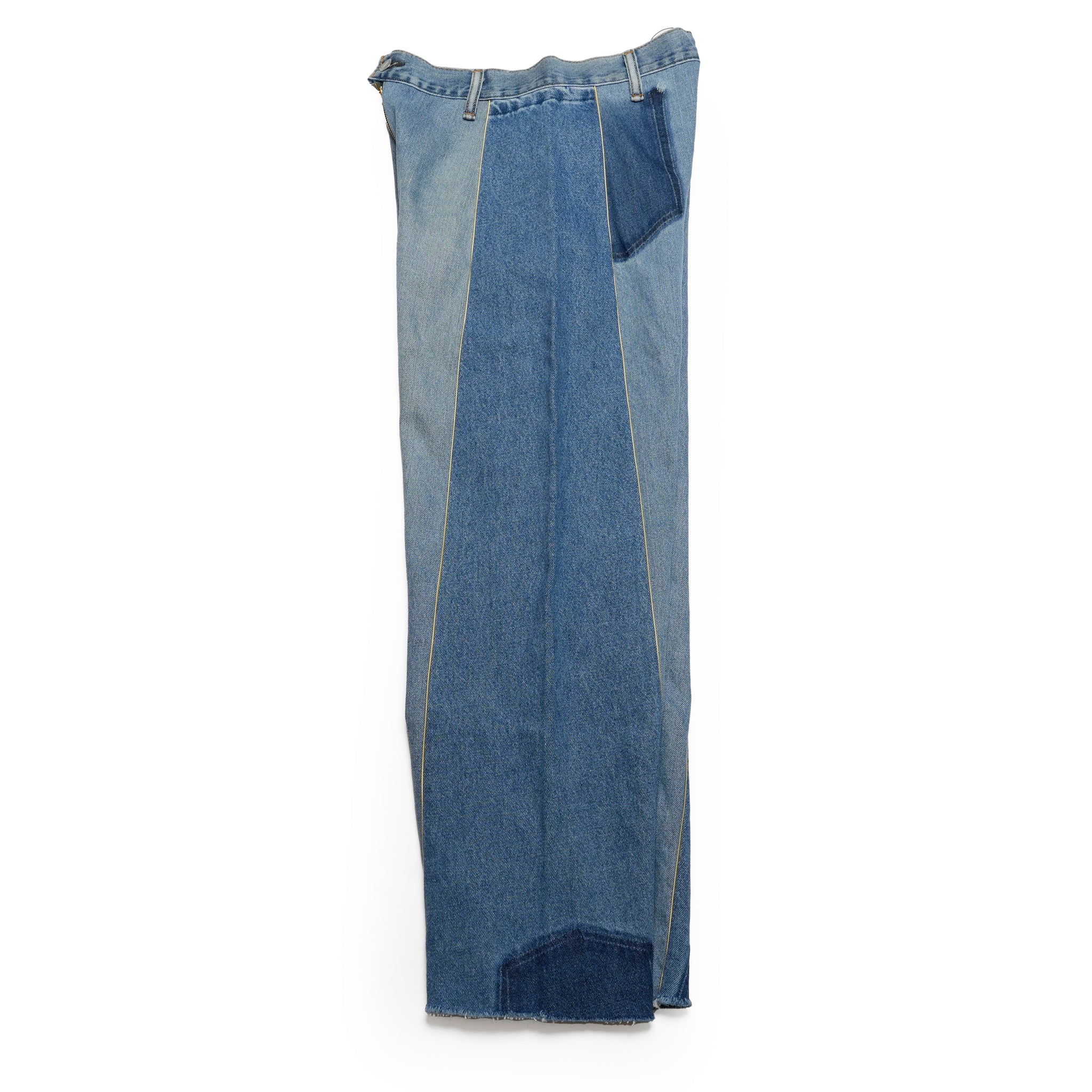 mate-270 | wフレアデニム | Color:Blue | Size:S【REHERSALL_リハーズオール】