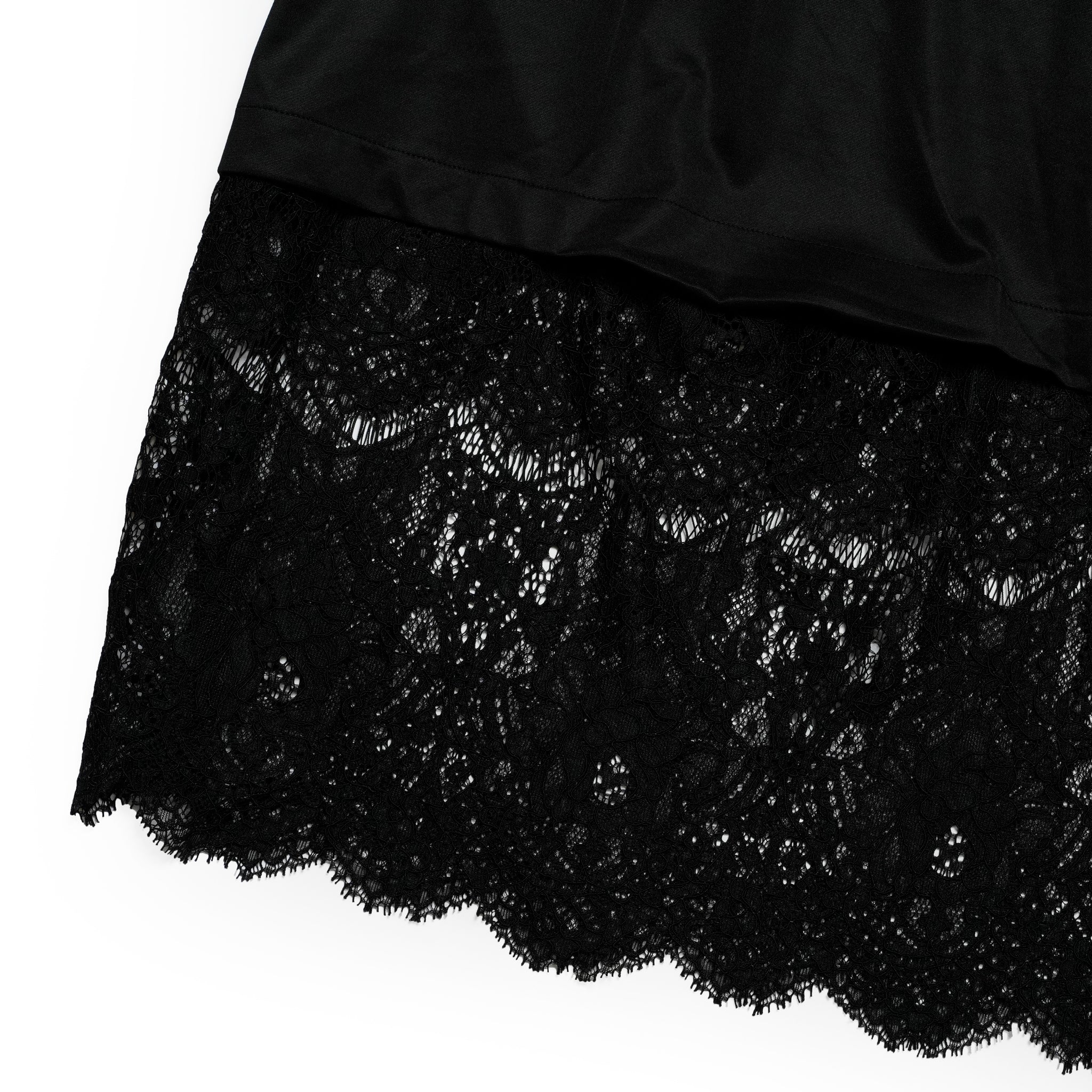 Lace Layered T-Shirt Dress | Color:Black【AMBERGLEAM_アンバーグリーム】1329151118