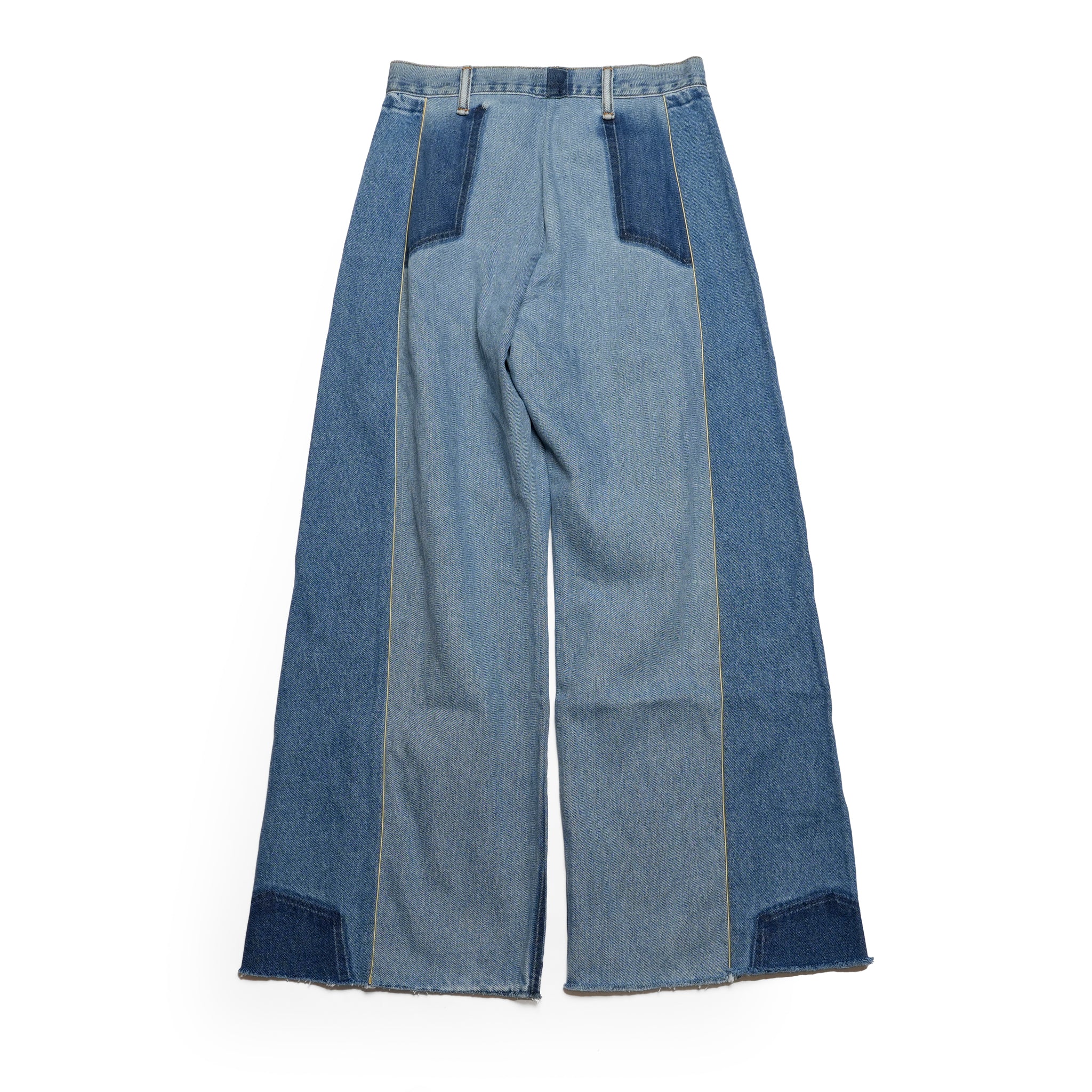 mate-270 | wフレアデニム | Color:Blue | Size:S【REHERSALL_リハーズオール】
