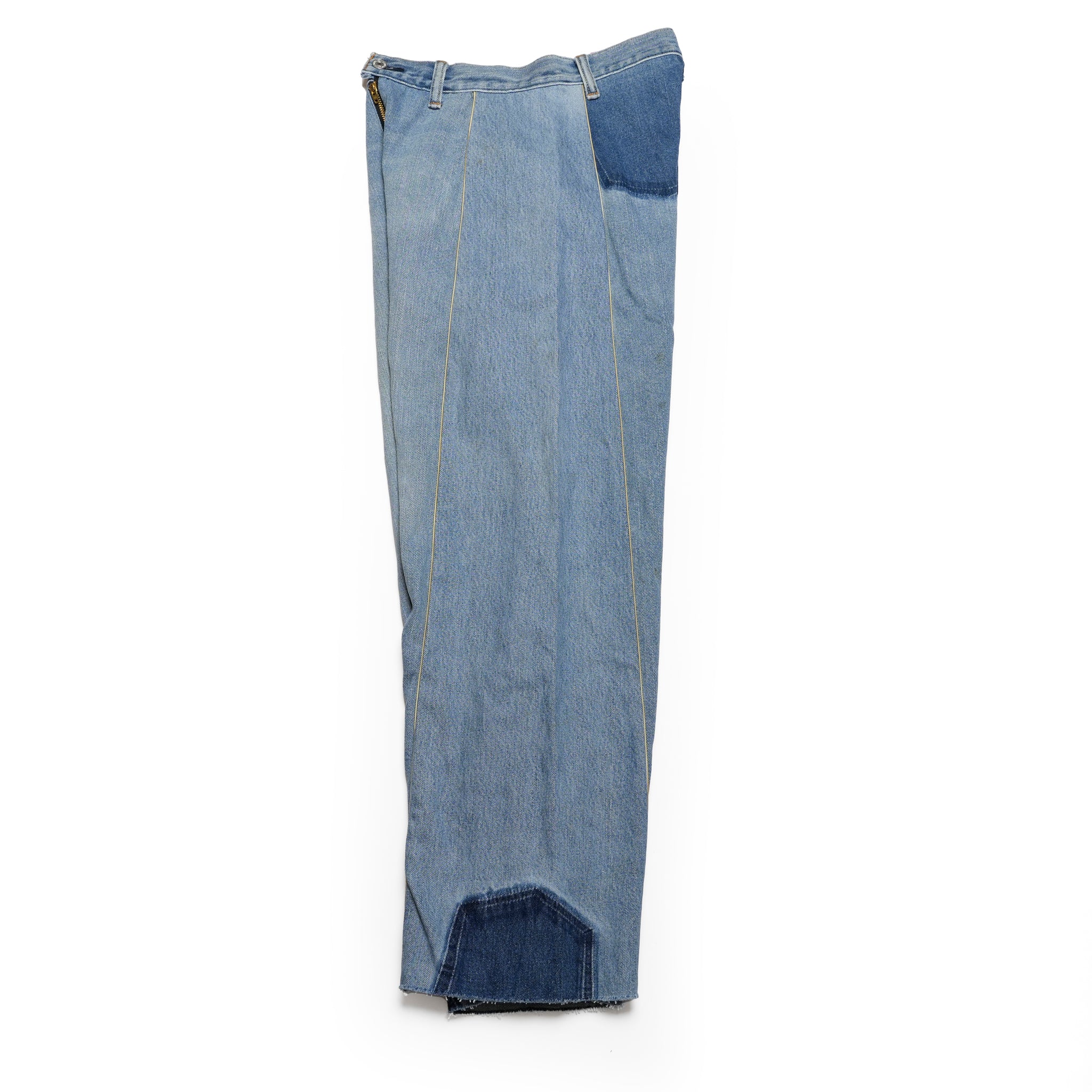 mate-270 | wフレアデニム | Color:Blue | Size:S【REHERSALL_リハーズオール】