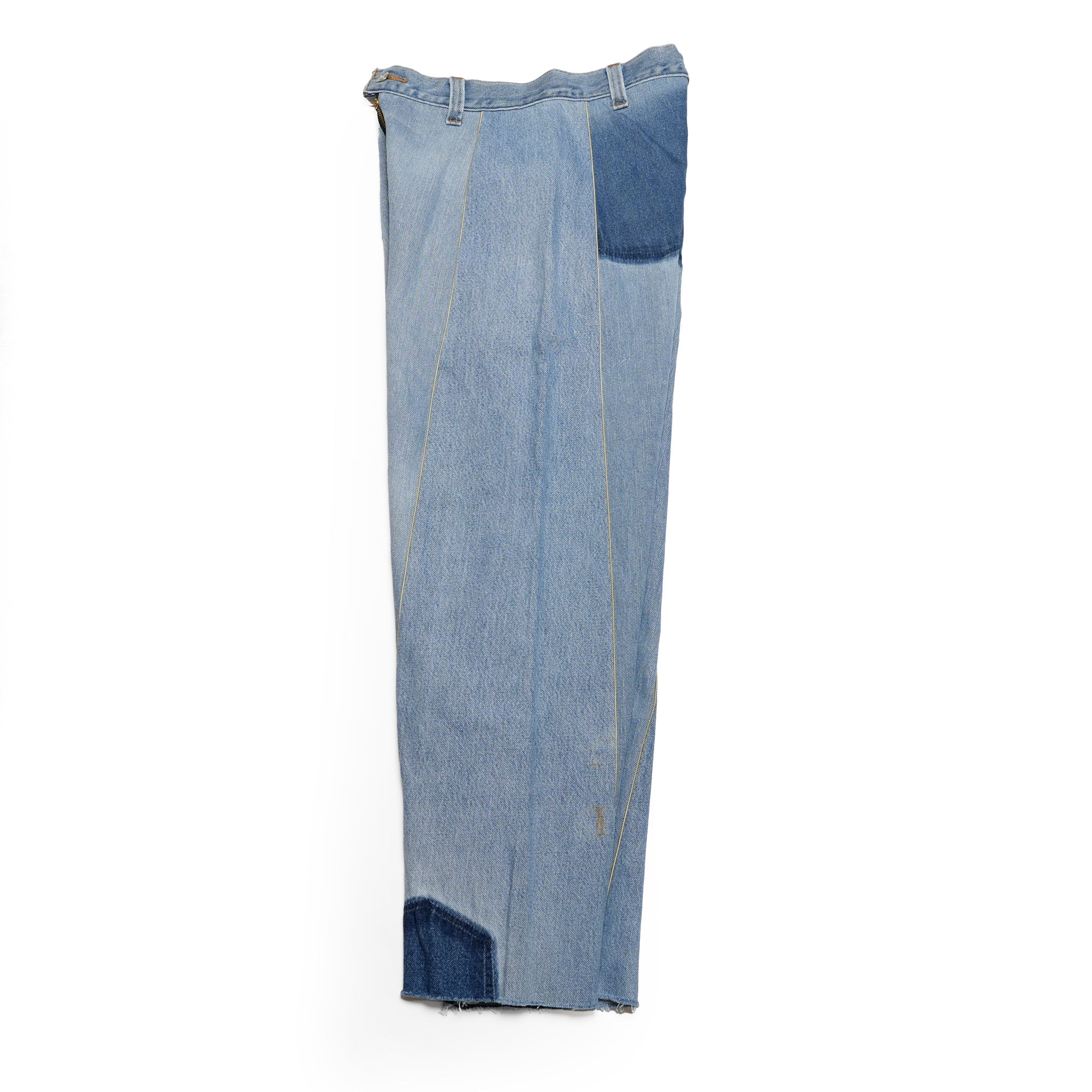 mate-270 | wフレアデニム | Color:Blue | Size:S【REHERSALL_リハーズオール】