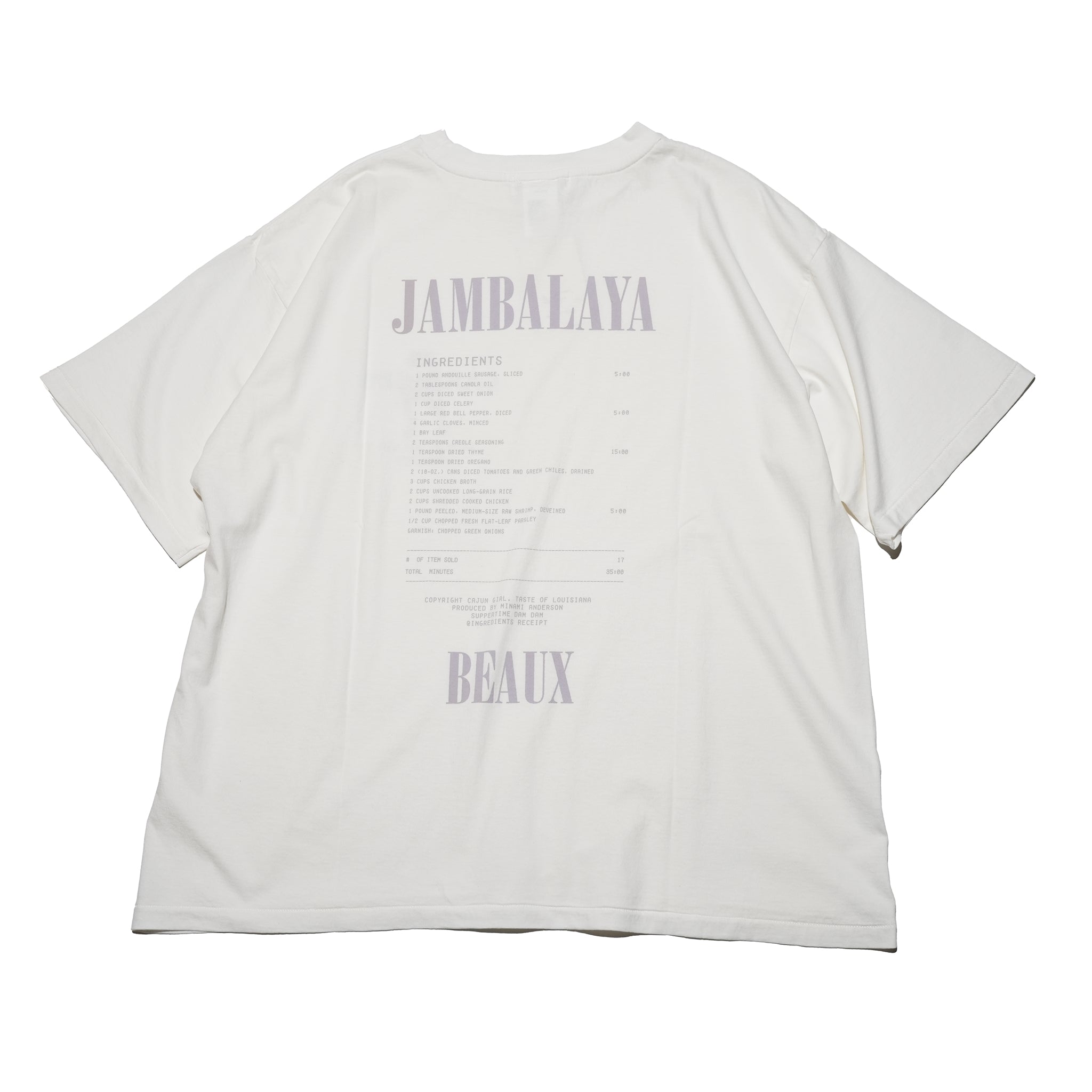 24#03-4010-0_WAB | CAJUN GlRL BAND-TEE "JAMBALAYA"-WHT_AB【MINAMI ANDERSON_ミナミアンダーソン】【ネコポス選択可能】