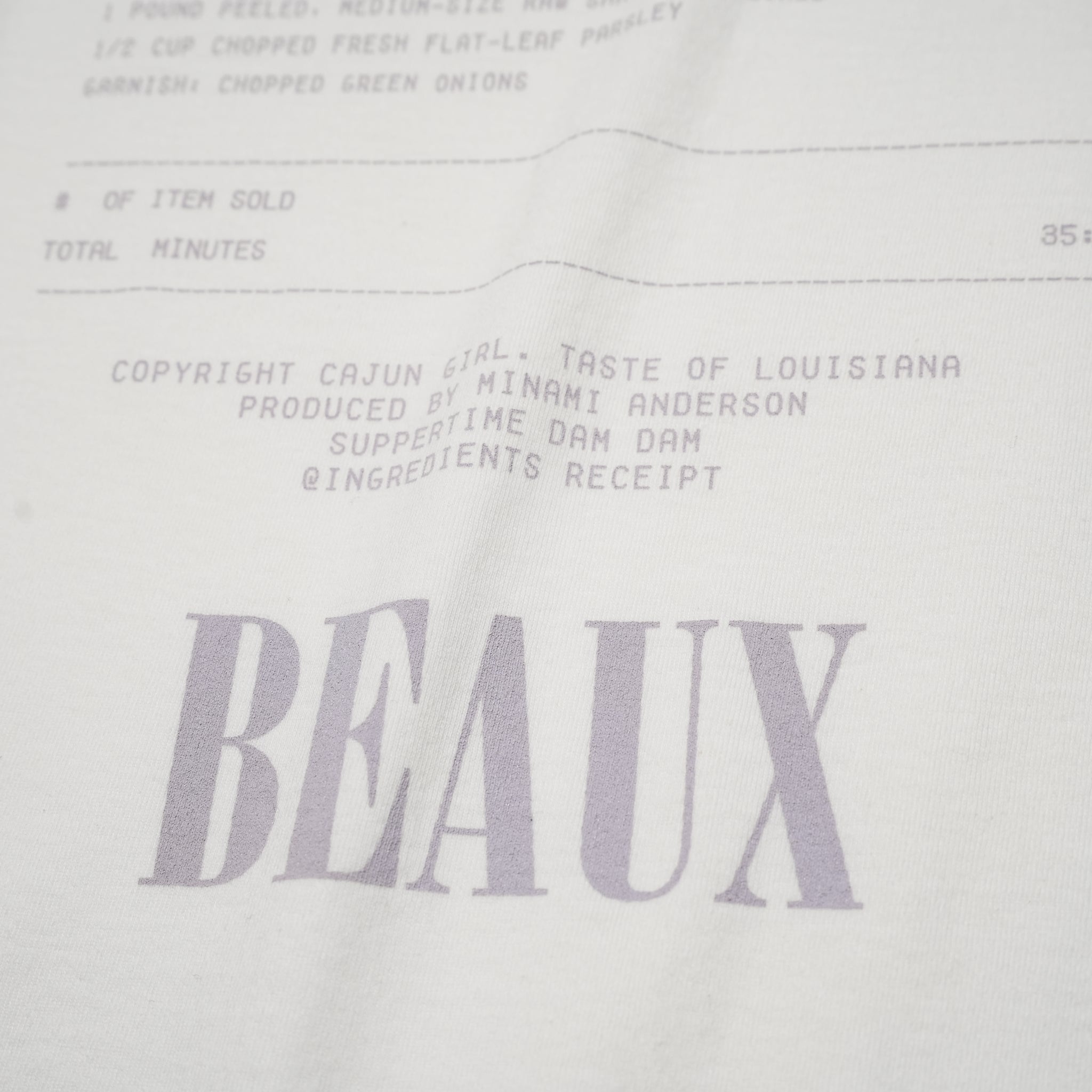 24#03-4010-0_WAB | CAJUN GlRL BAND-TEE "JAMBALAYA"-WHT_AB【MINAMI ANDERSON_ミナミアンダーソン】【ネコポス選択可能】