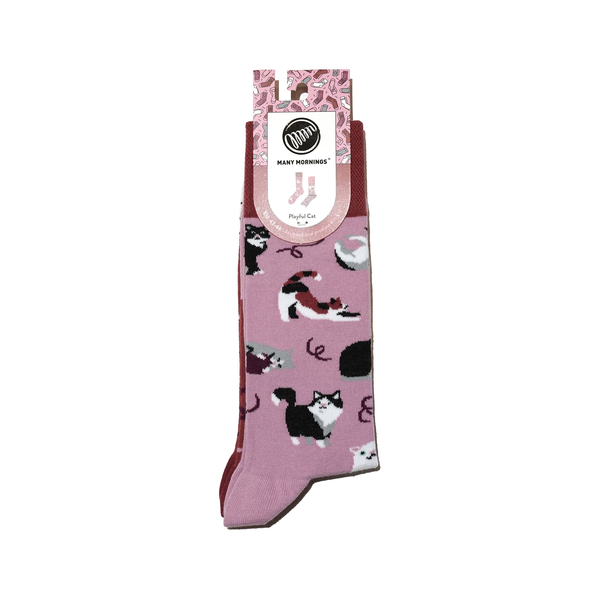 many mornings reguler socks / Playful Cat【many mornings メニ―モーニングス】【ネコポス選択可能】