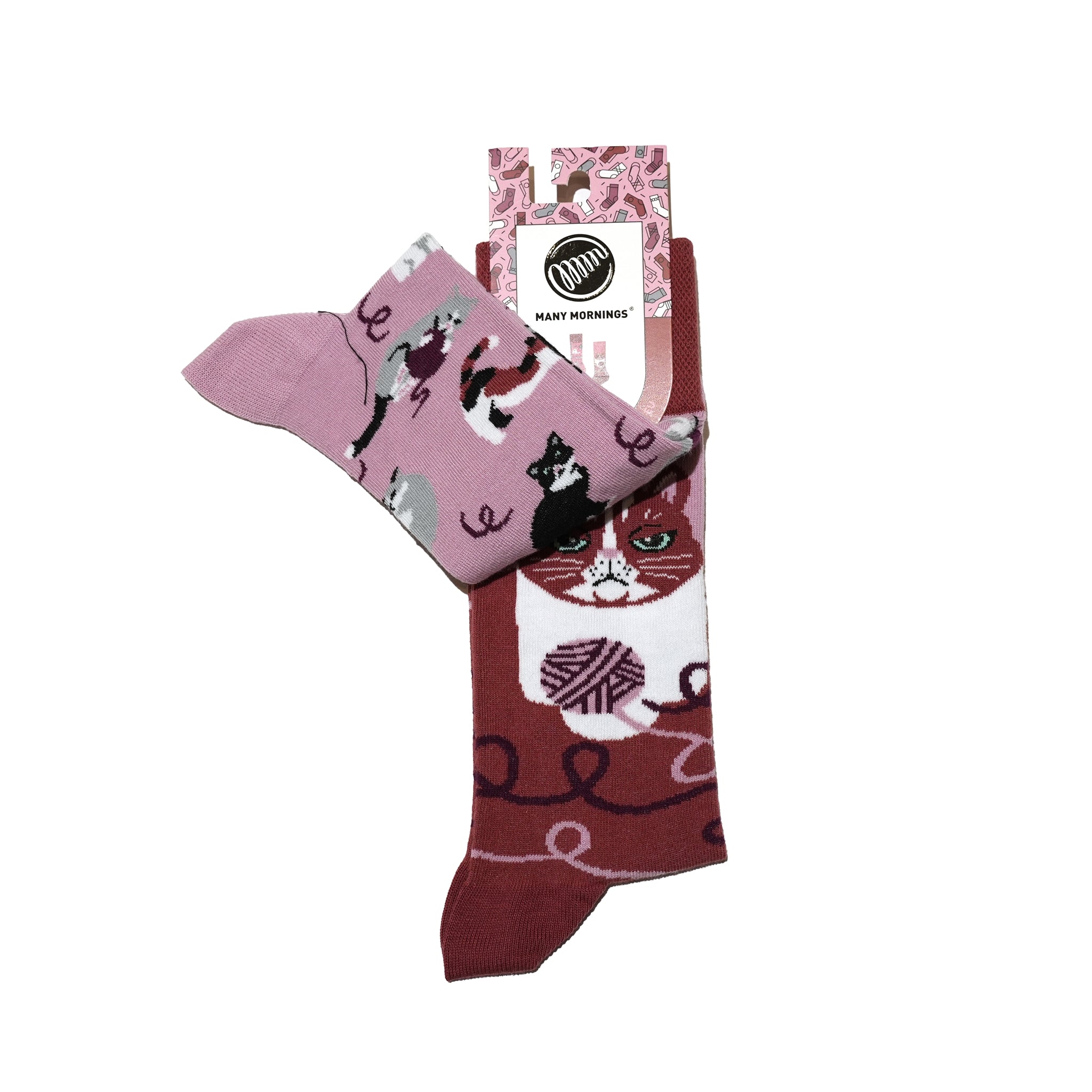 many mornings reguler socks / Playful Cat【many mornings メニ―モーニングス】【ネコポス選択可能】