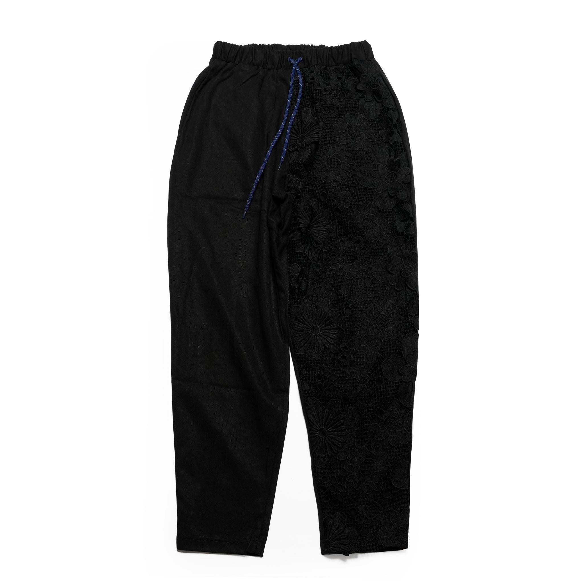 BSD25SS-17_Black | Flower Lace Relax Pants | Color:Black【BEDSIDEDRAMA_ベッドサイドドラマ】【archive】