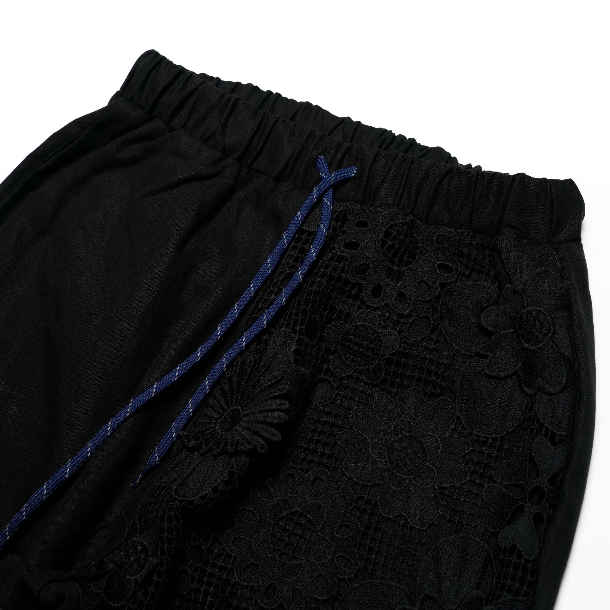 BSD25SS-17_Black | Flower Lace Relax Pants | Color:Black【BEDSIDEDRAMA_ベッドサイドドラマ】【archive】