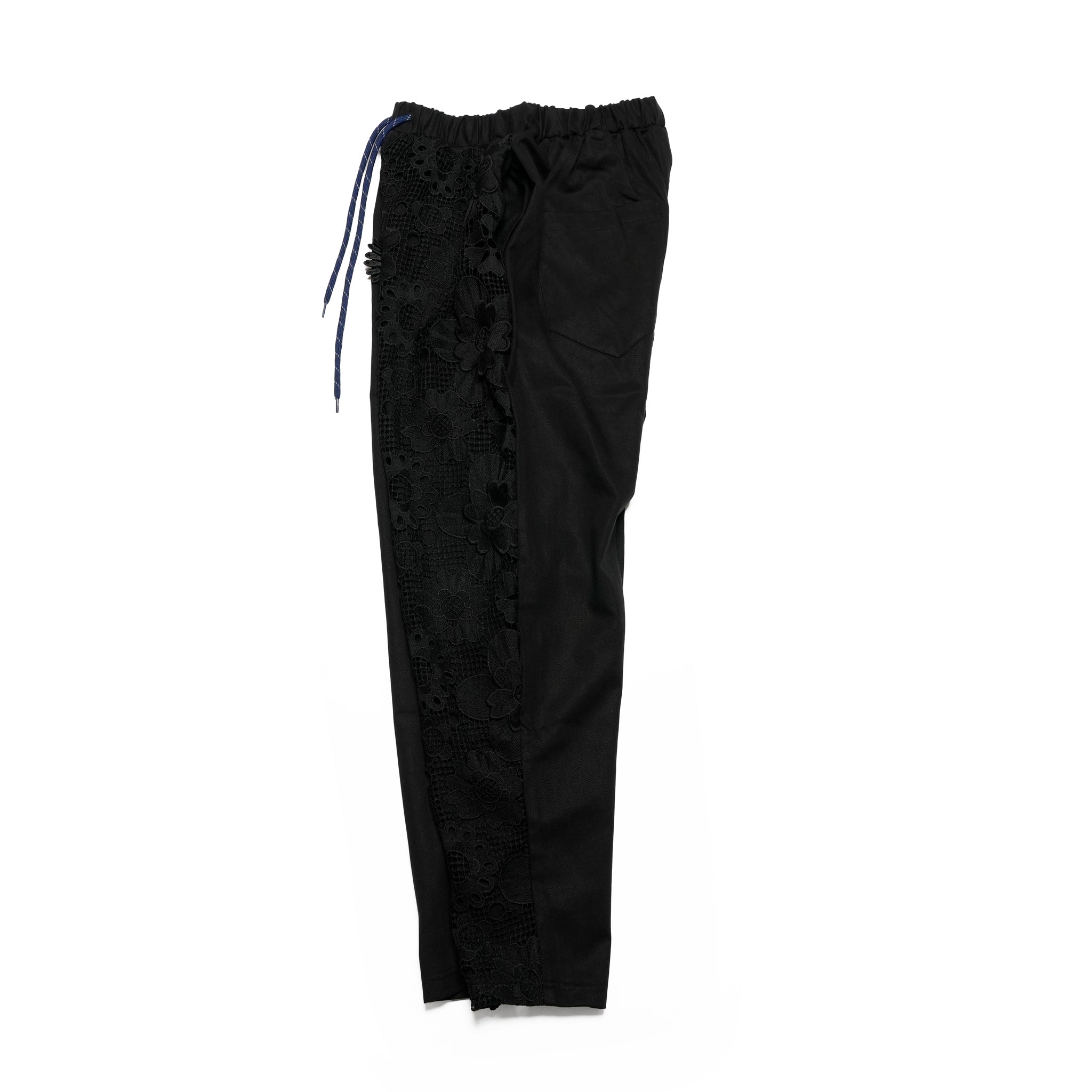 BSD25SS-17_Black | Flower Lace Relax Pants | Color:Black【BEDSIDEDRAMA_ベッドサイドドラマ】【archive】