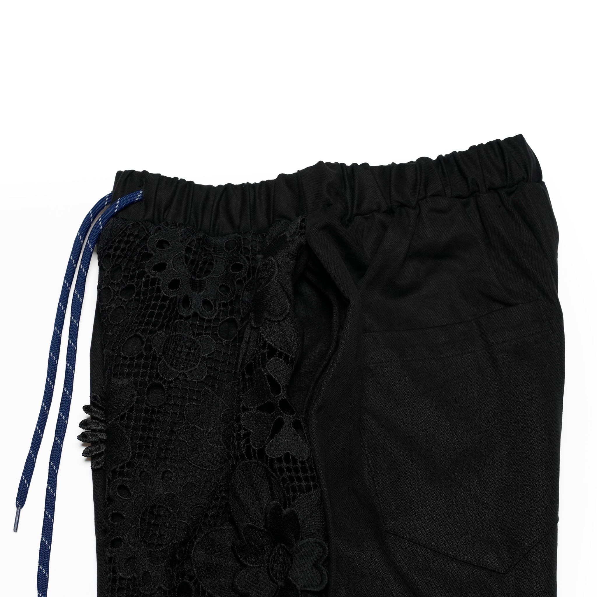 BSD25SS-17_Black | Flower Lace Relax Pants | Color:Black【BEDSIDEDRAMA_ベッドサイドドラマ】【archive】