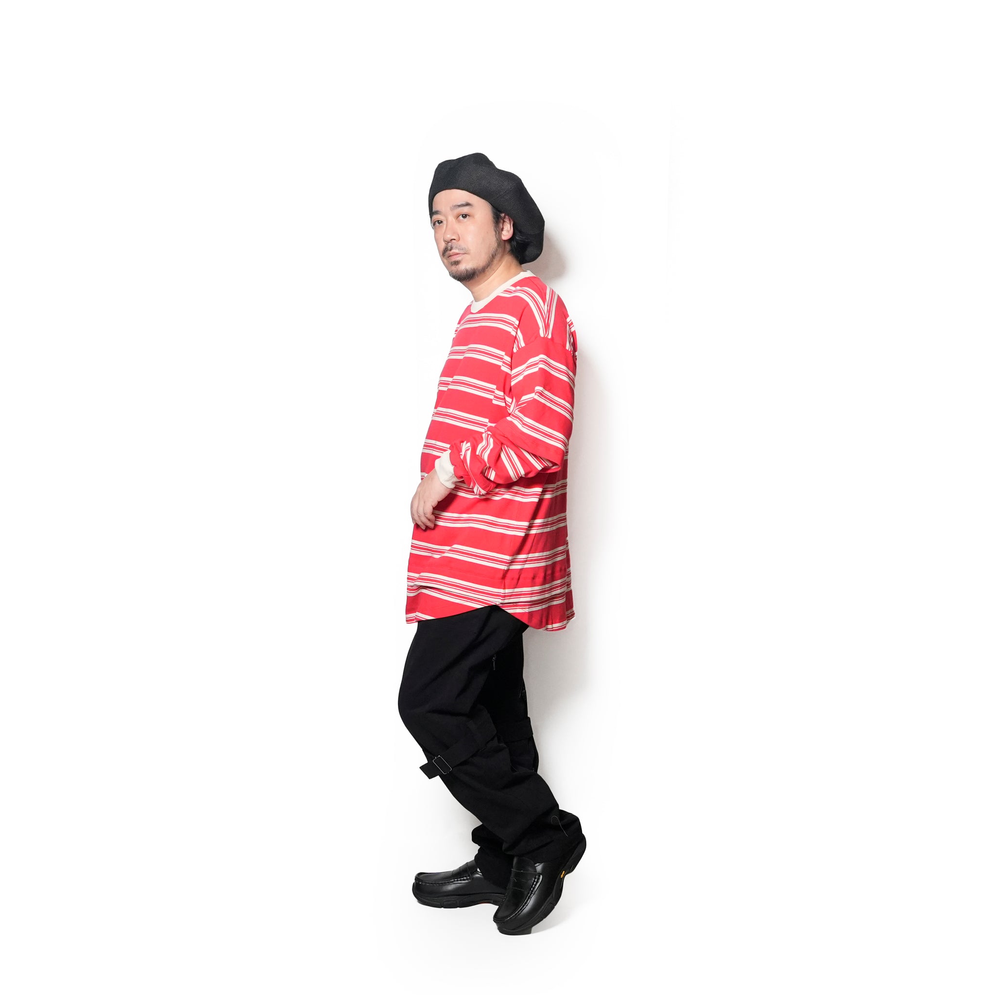 Border Layered Long Sleeve T-shirt | Color:ホワイトムスク/ネイビー/ハートフルレッド【AMBERGLEAM_アンバーグリーム】1328151111