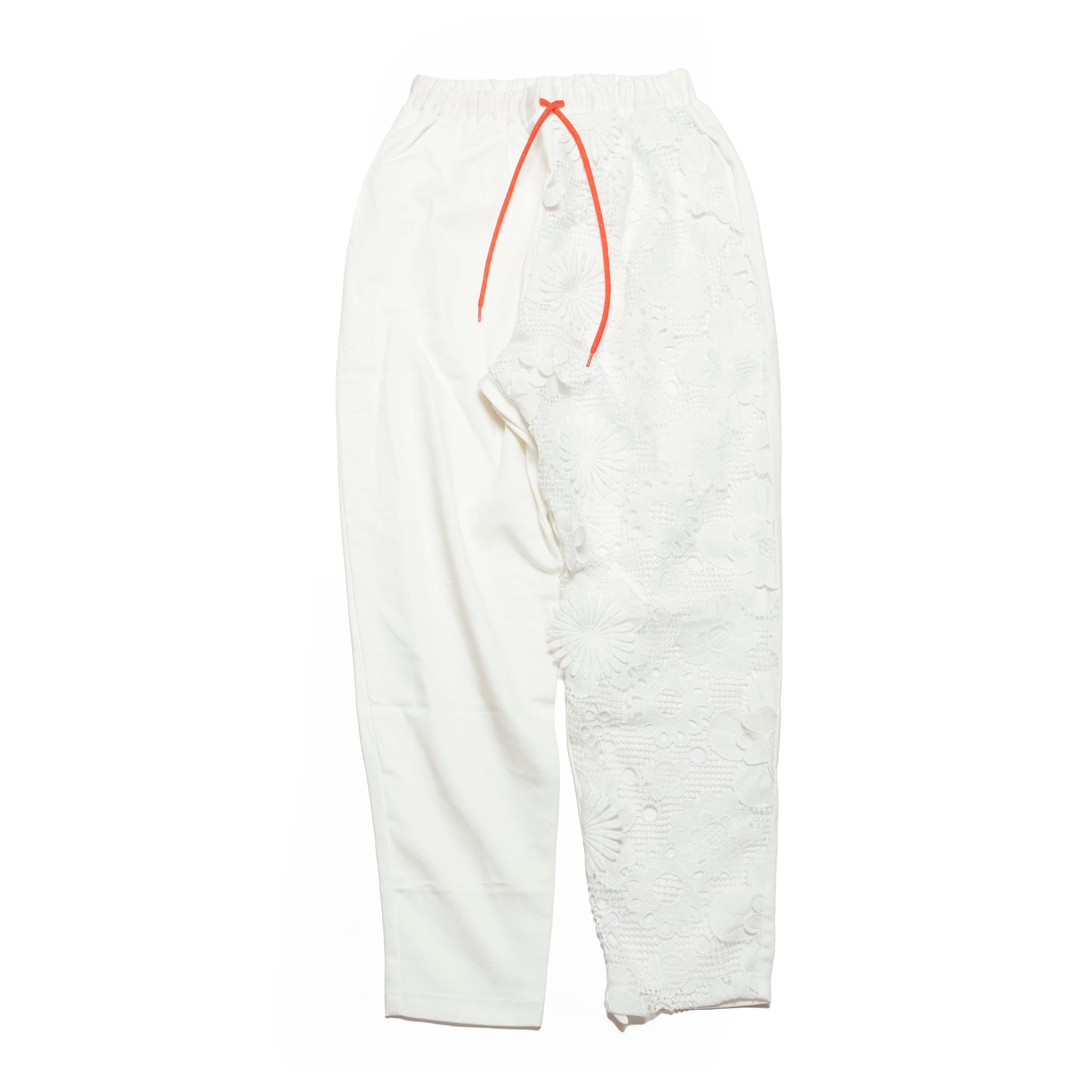 BSD25SS-17_White | Flower Lace Relax Pants | Color:White【BEDSIDEDRAMA_ベッドサイドドラマ】【archive】