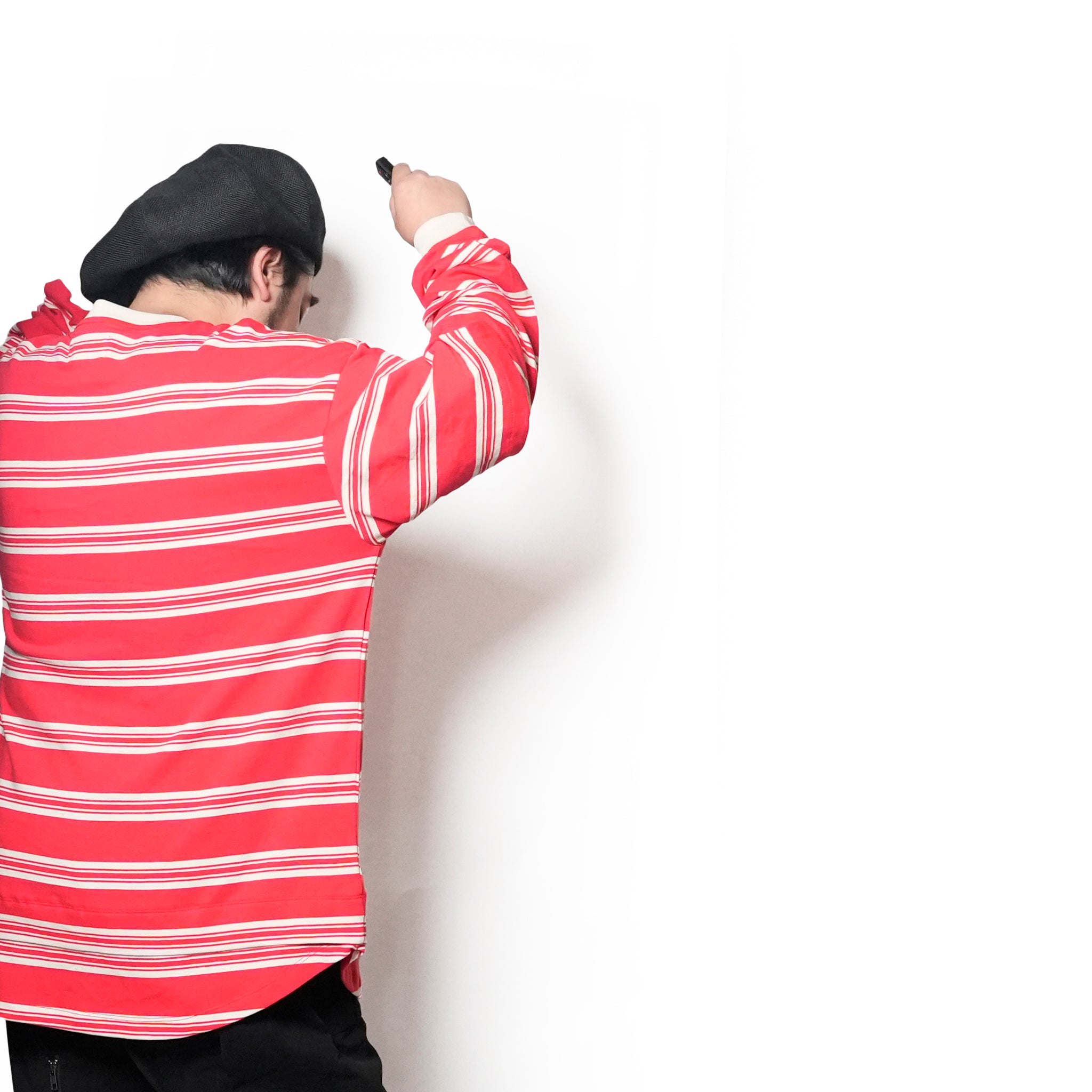 Border Layered Long Sleeve T-shirt | Color:ホワイトムスク/ネイビー/ハートフルレッド【AMBERGLEAM_アンバーグリーム】1328151111
