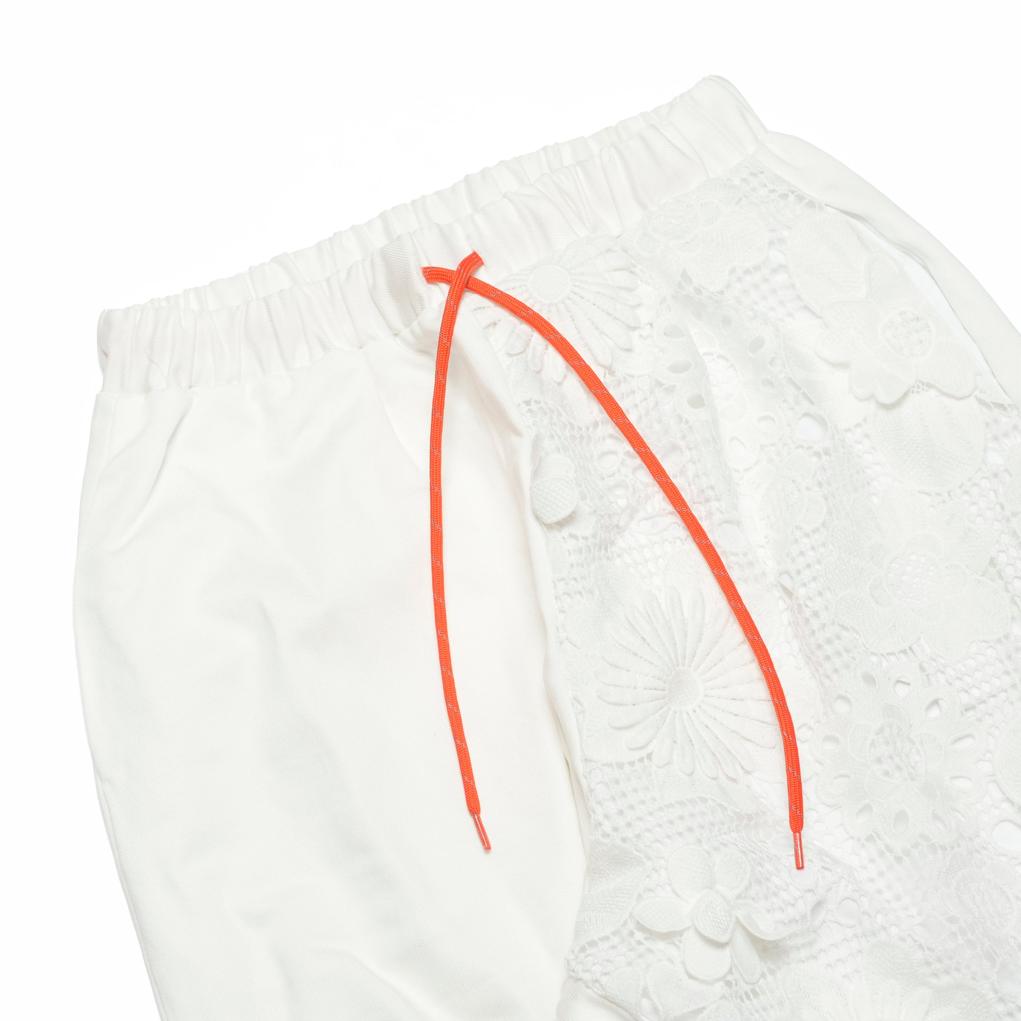 BSD25SS-17_White | Flower Lace Relax Pants | Color:White【BEDSIDEDRAMA_ベッドサイドドラマ】