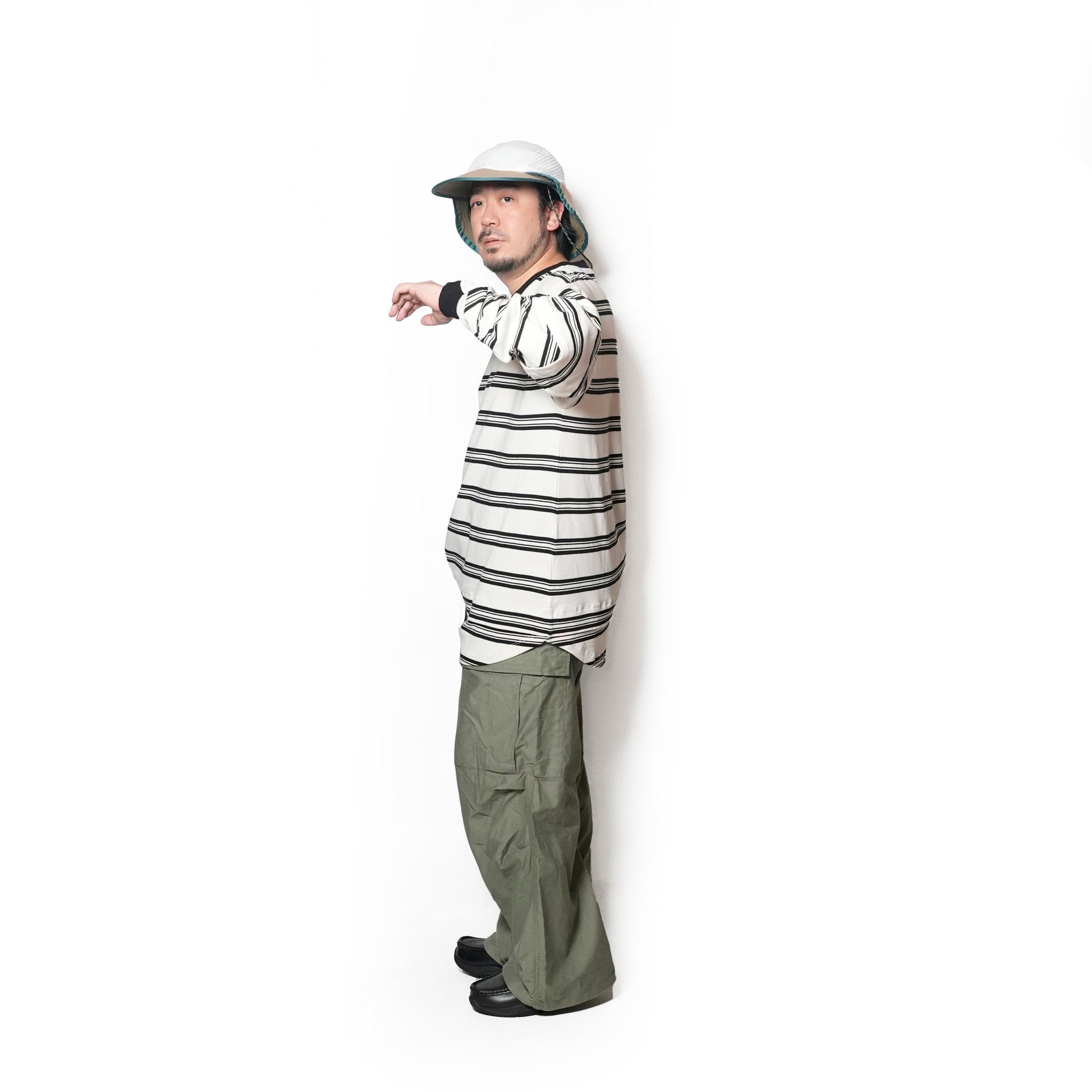 Border Layered Long Sleeve T-shirt | Color:ホワイトムスク/ネイビー/ハートフルレッド【AMBERGLEAM_アンバーグリーム】1328151111
