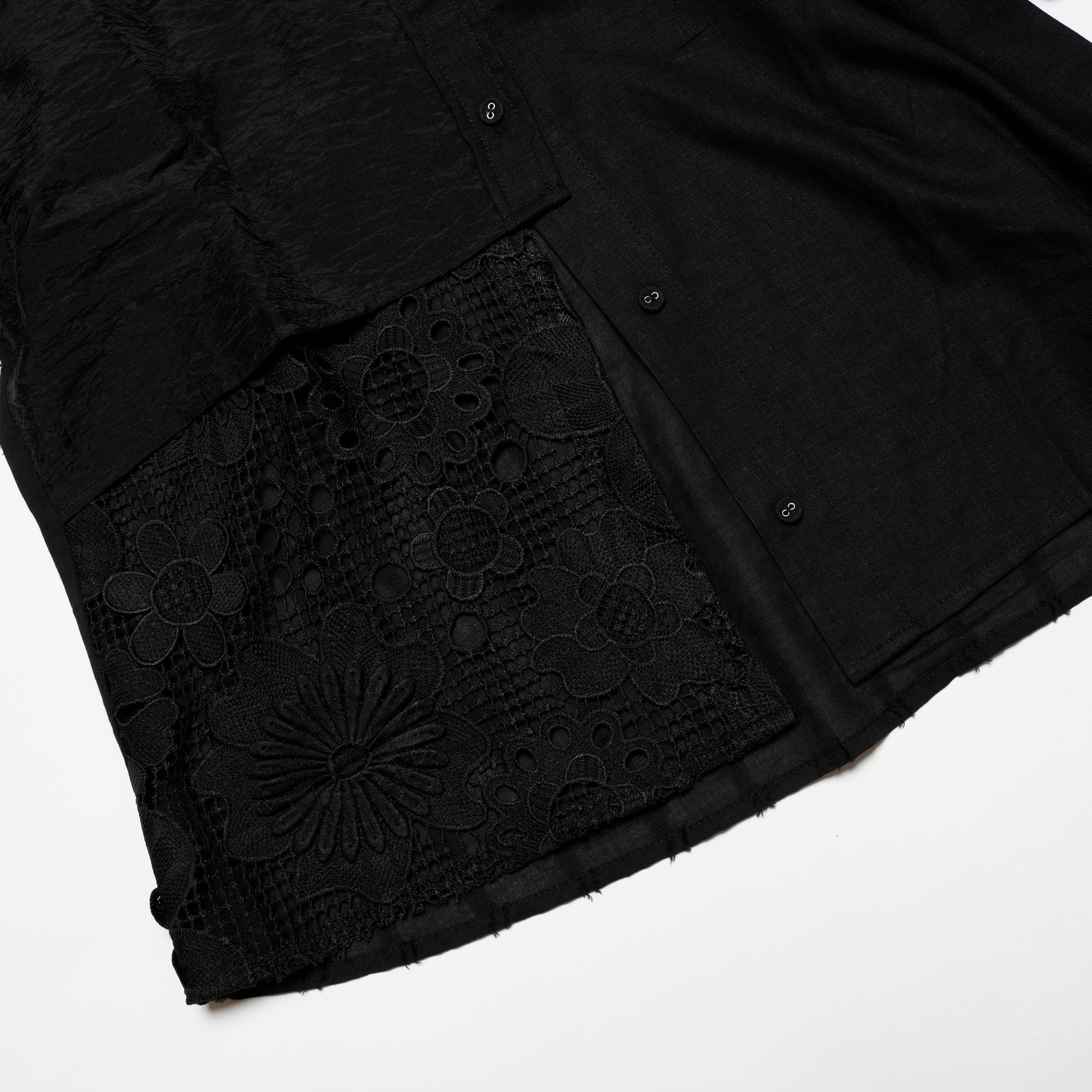 BSD25SS-16_Black | Freehands Patern Shirt | Color:Black【BEDSIDEDRAMA_ベッドサイドドラマ】【archive】