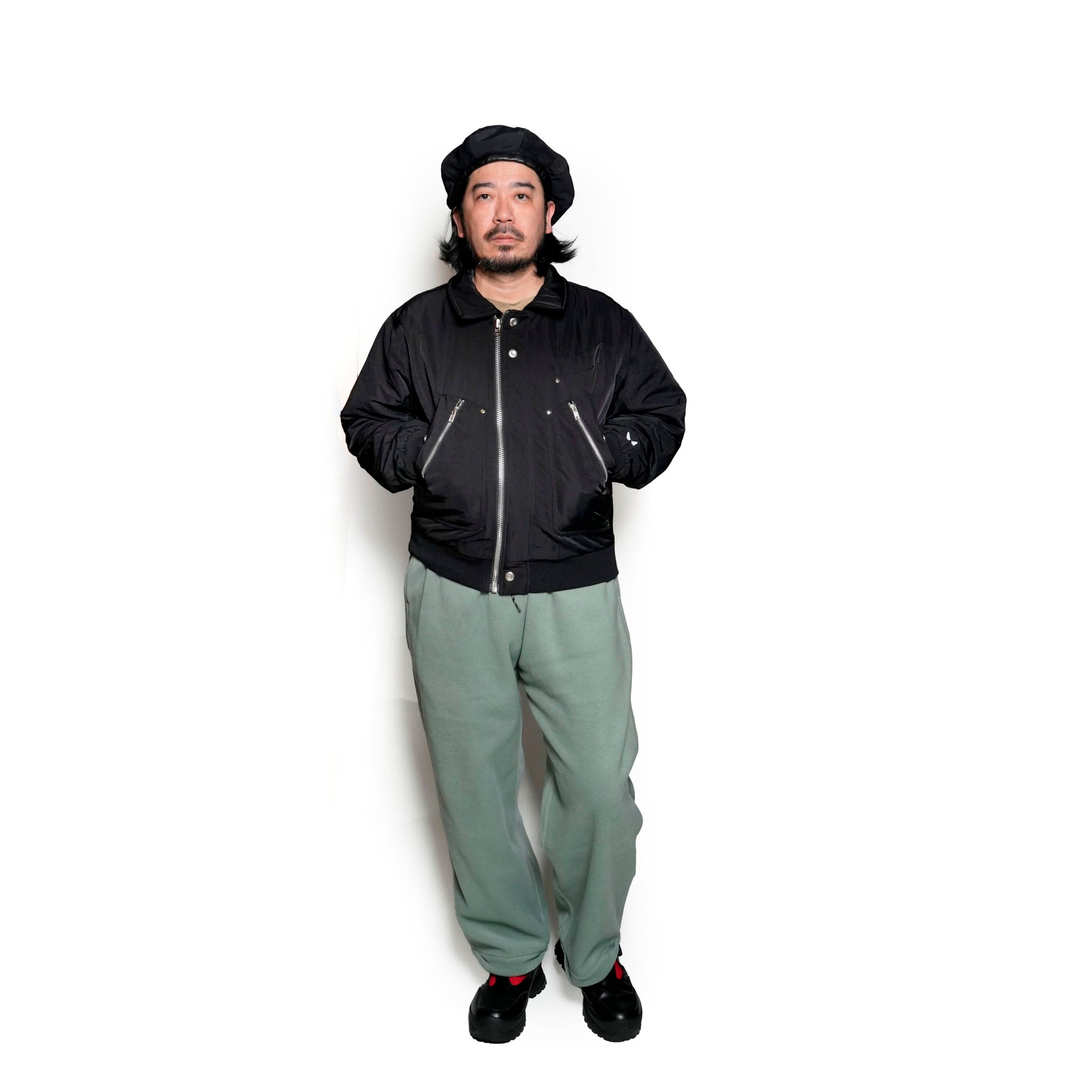 Pla24awj03-1_Black | 2024 logo bomber | Color:Black【PLATEAU STUDIO_プラトー スタジオ】【archive】