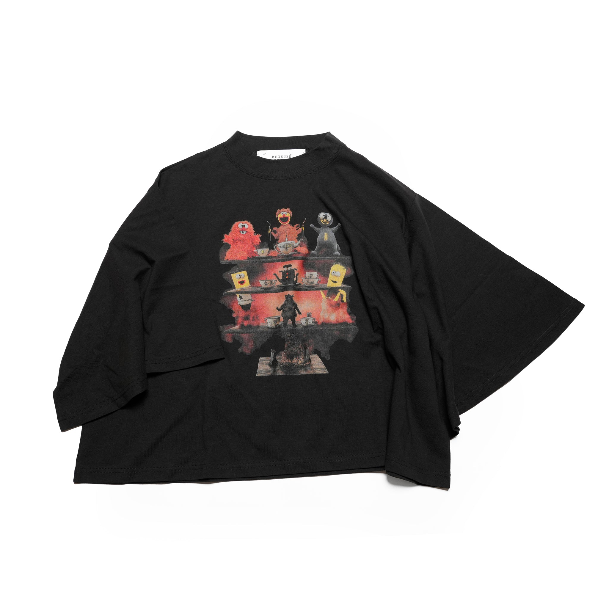 BSD25SS-21B_Black | STRANGE Flare Tee | Color:Black【BEDSIDEDRAMA_ベッドサイドドラマ】【archive】