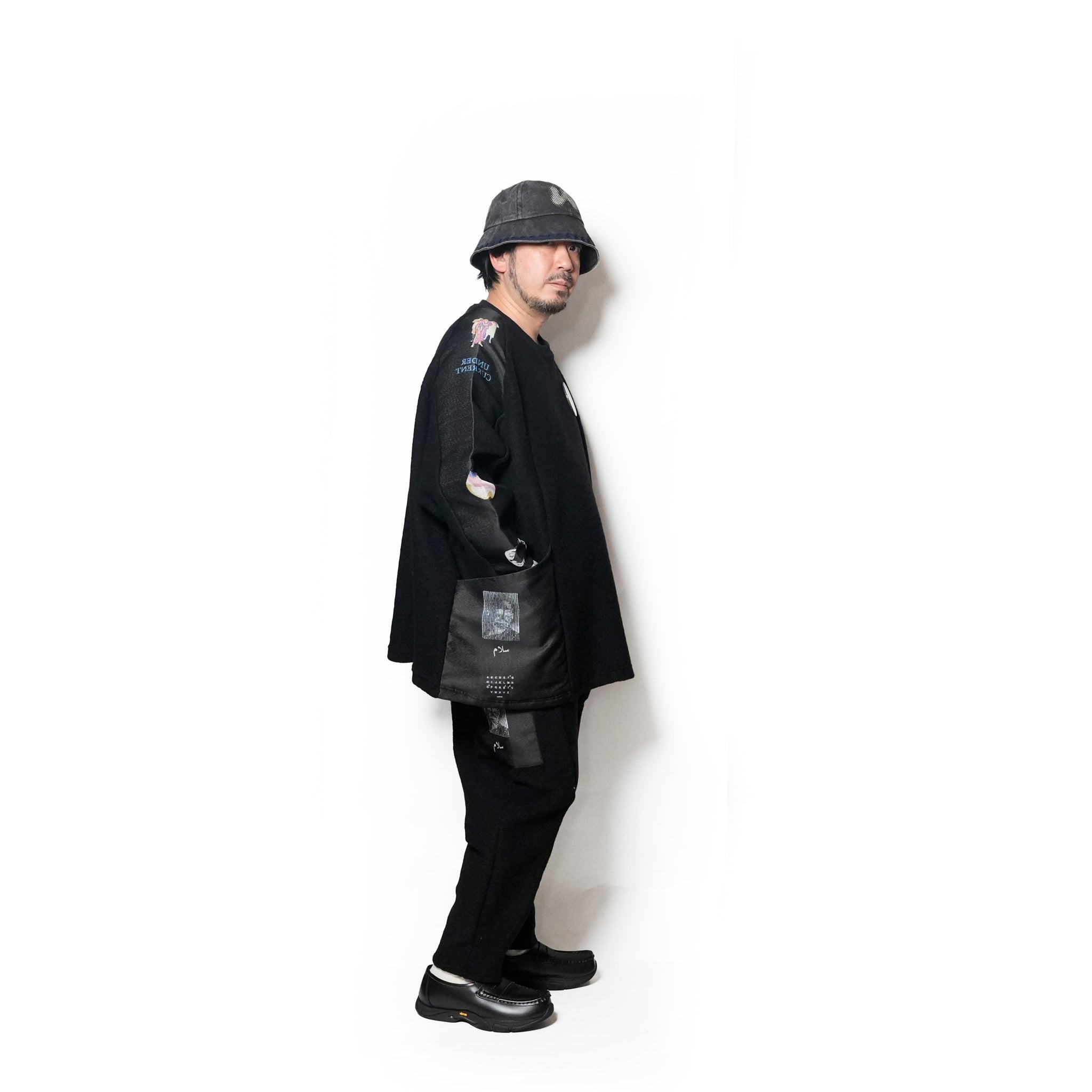 FLAGMENTS MIX PULLOVER | Color_Black | No_sf25aw-17_black【STOF_ストフ】