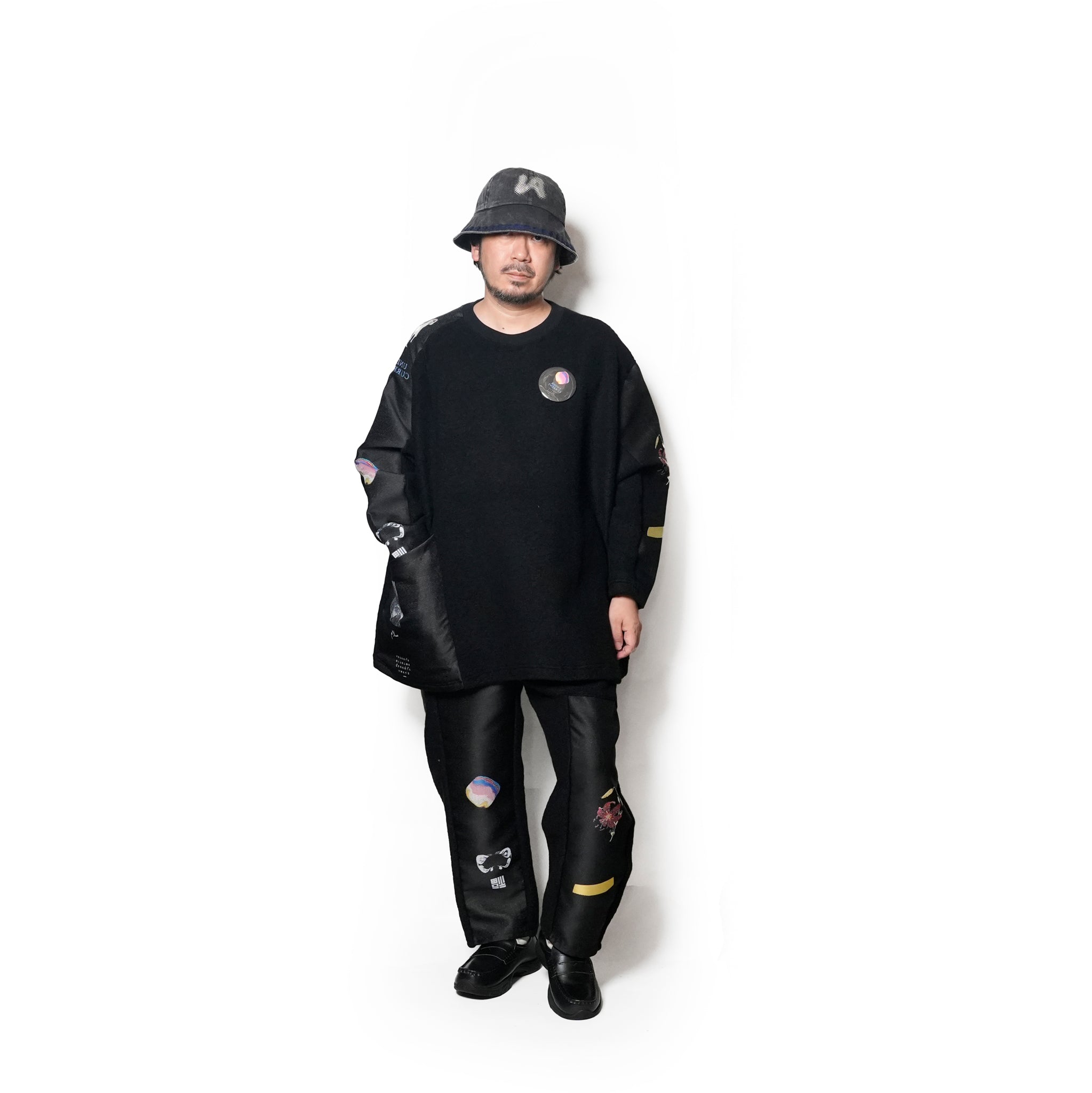 FLAGMENTS MIX PULLOVER | Color_Black | No_sf25aw-17_black【STOF_ストフ】